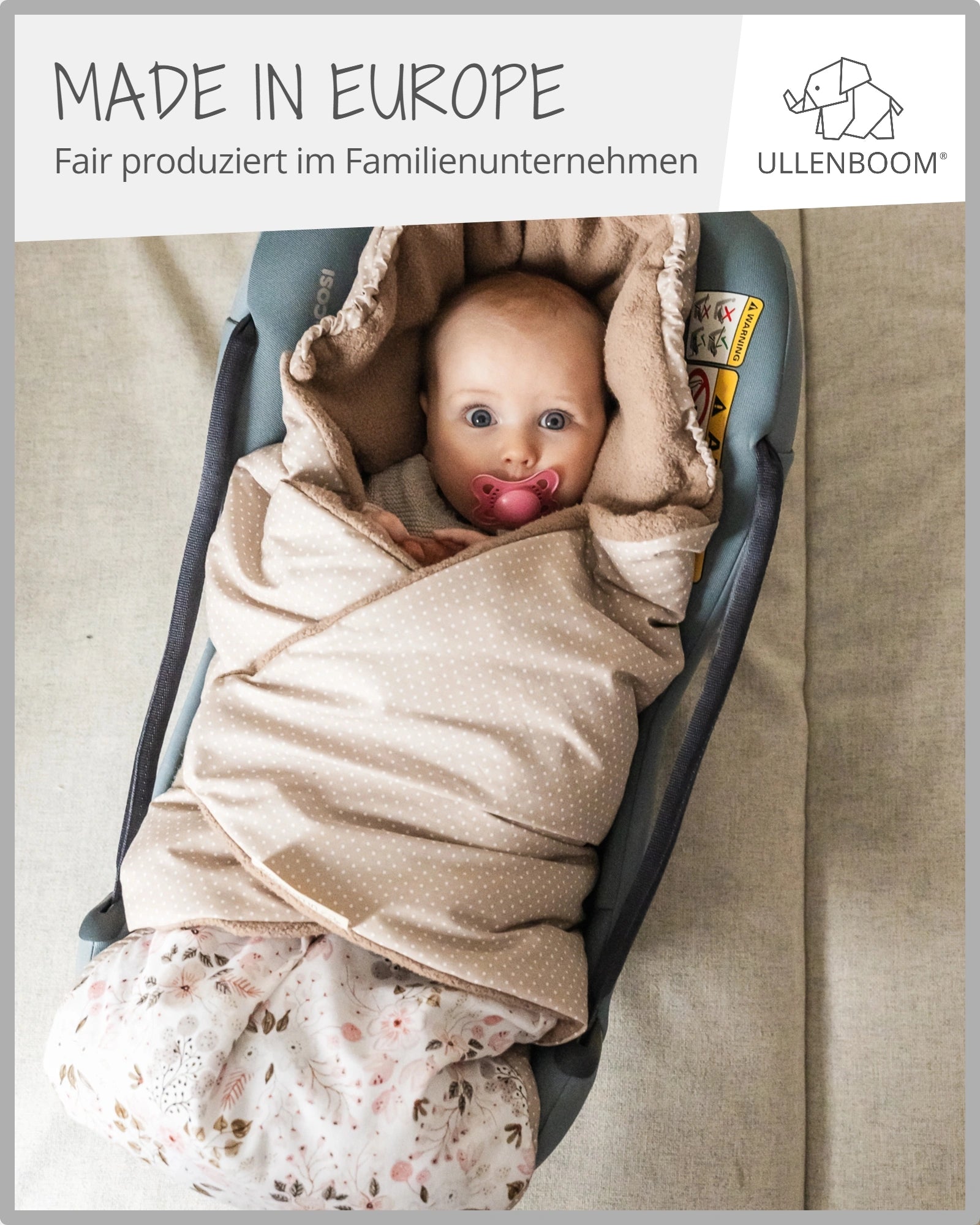 Einschlagdecke BLAU HELLBLAU GRAU-ULLENBOOM Baby