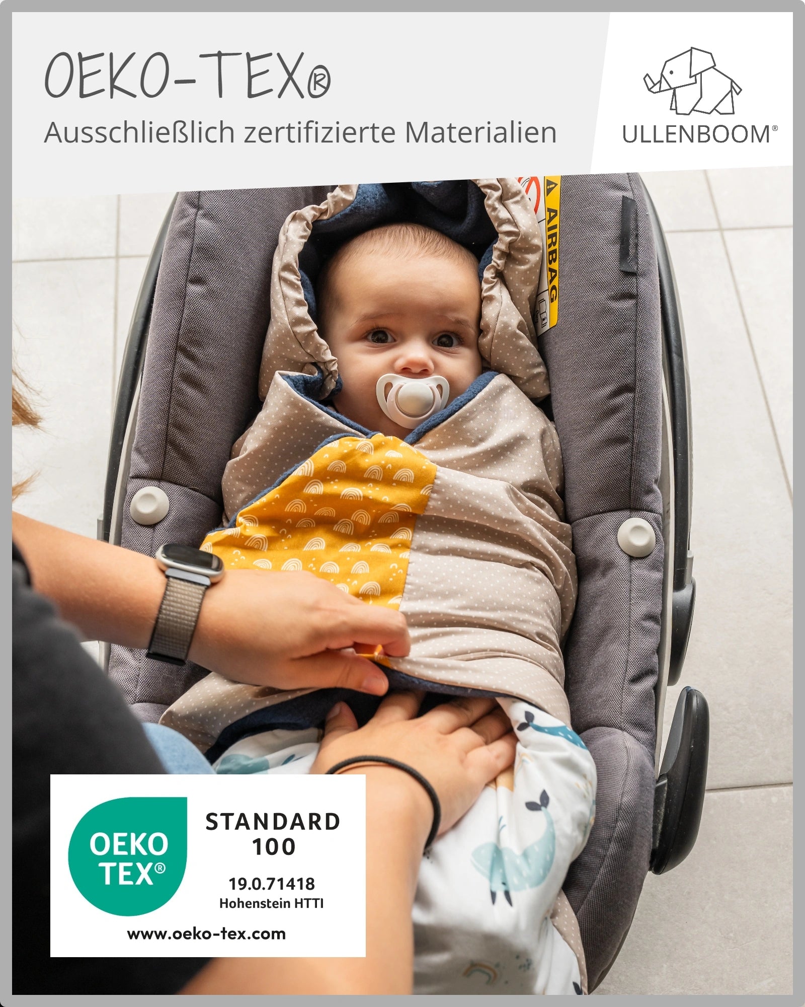 Einschlagdecke GRAUE STERNE-ULLENBOOM Baby
