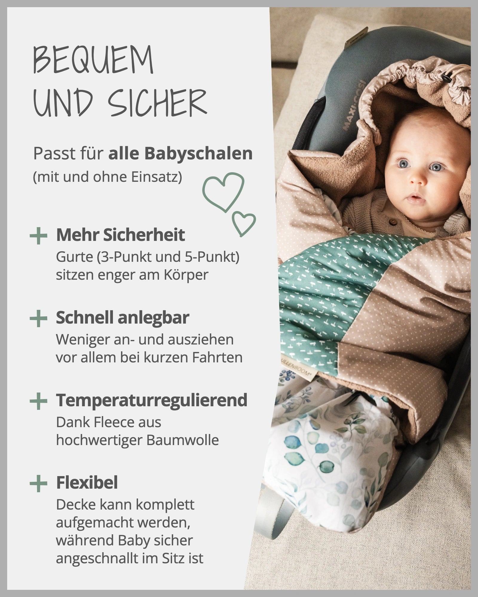 Einschlagdecke GRAUE STERNE-ULLENBOOM Baby