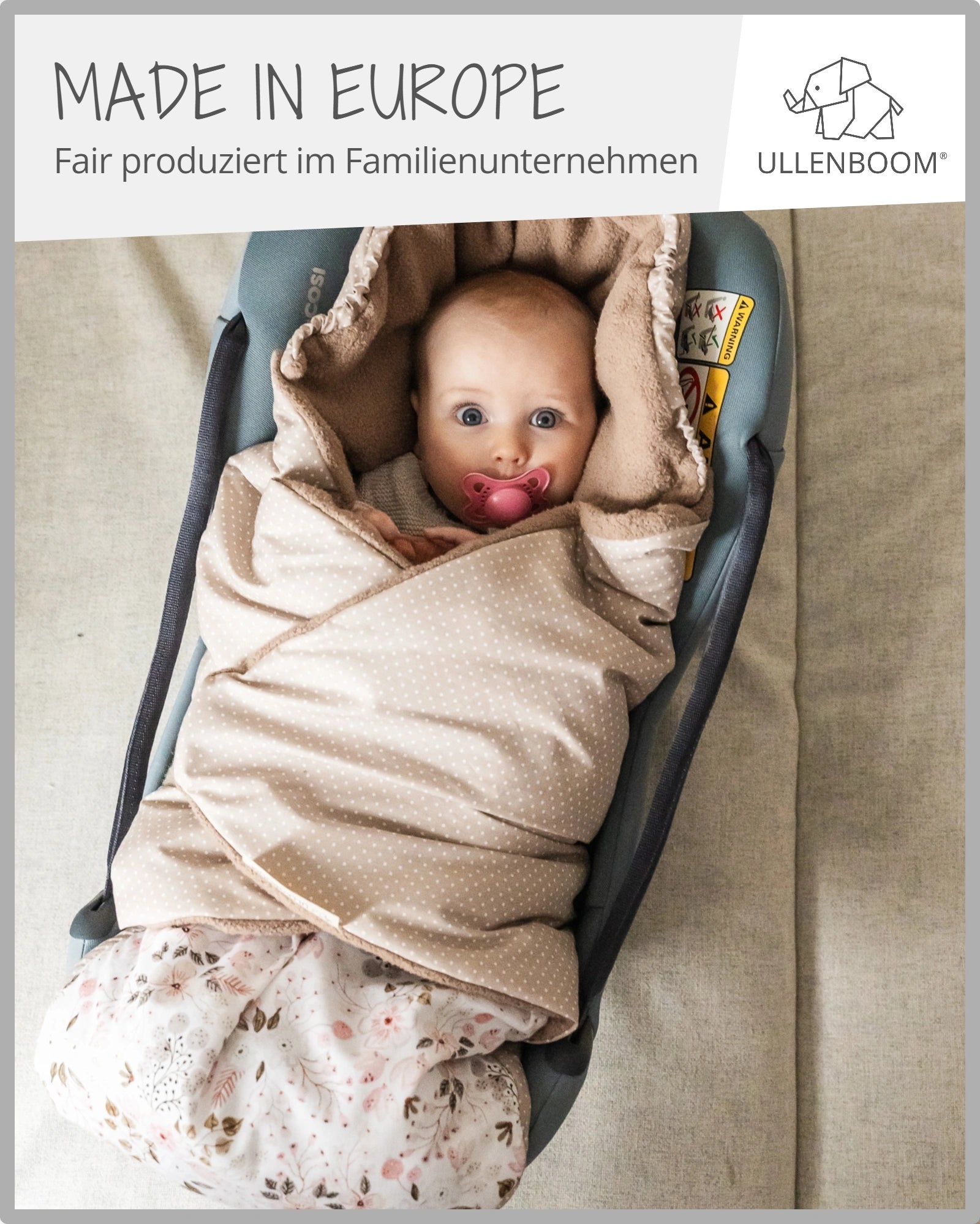 Einschlagdecke Mint Grau-ULLENBOOM Baby