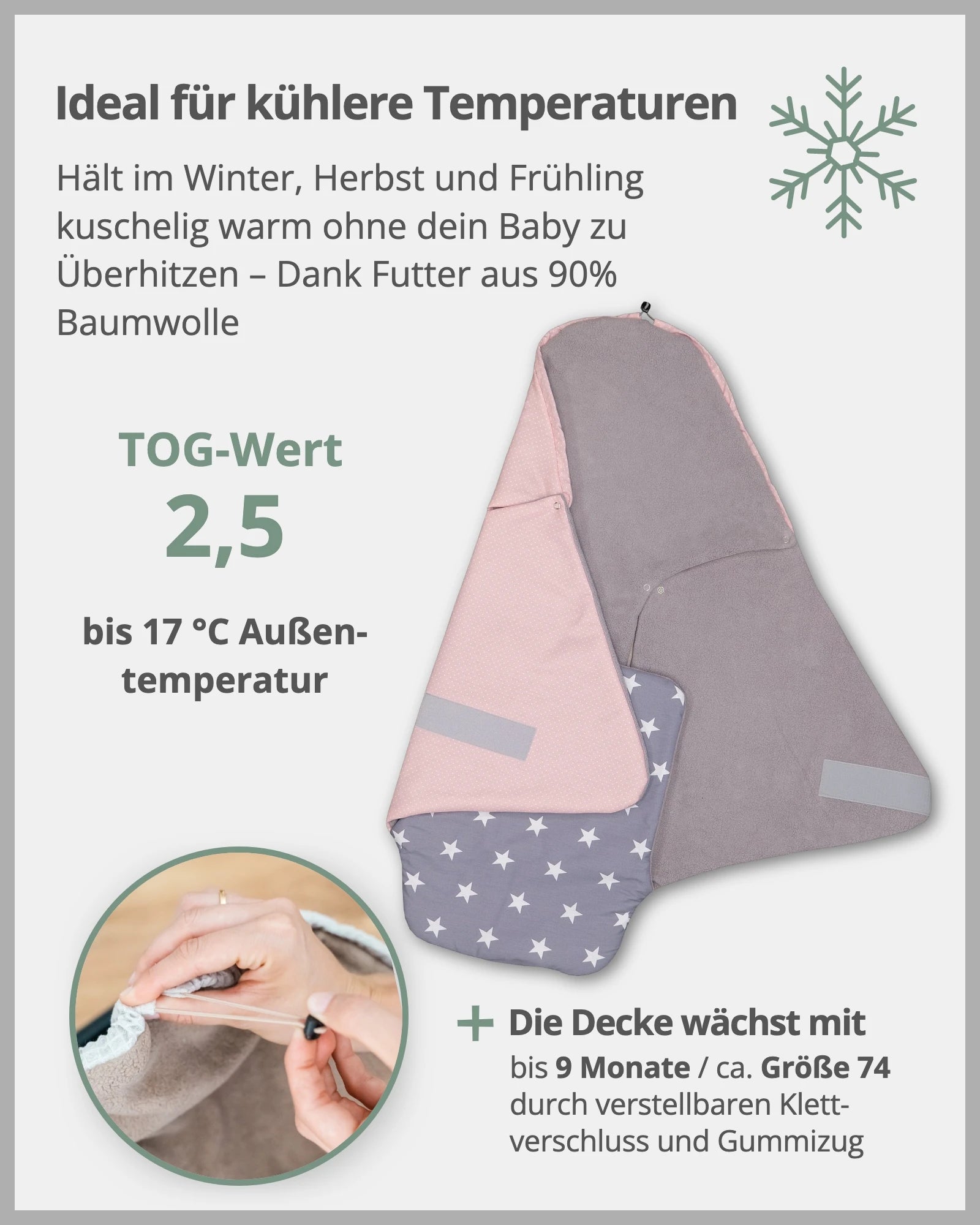 Einschlagdecke ROSA GRAU-ULLENBOOM Baby