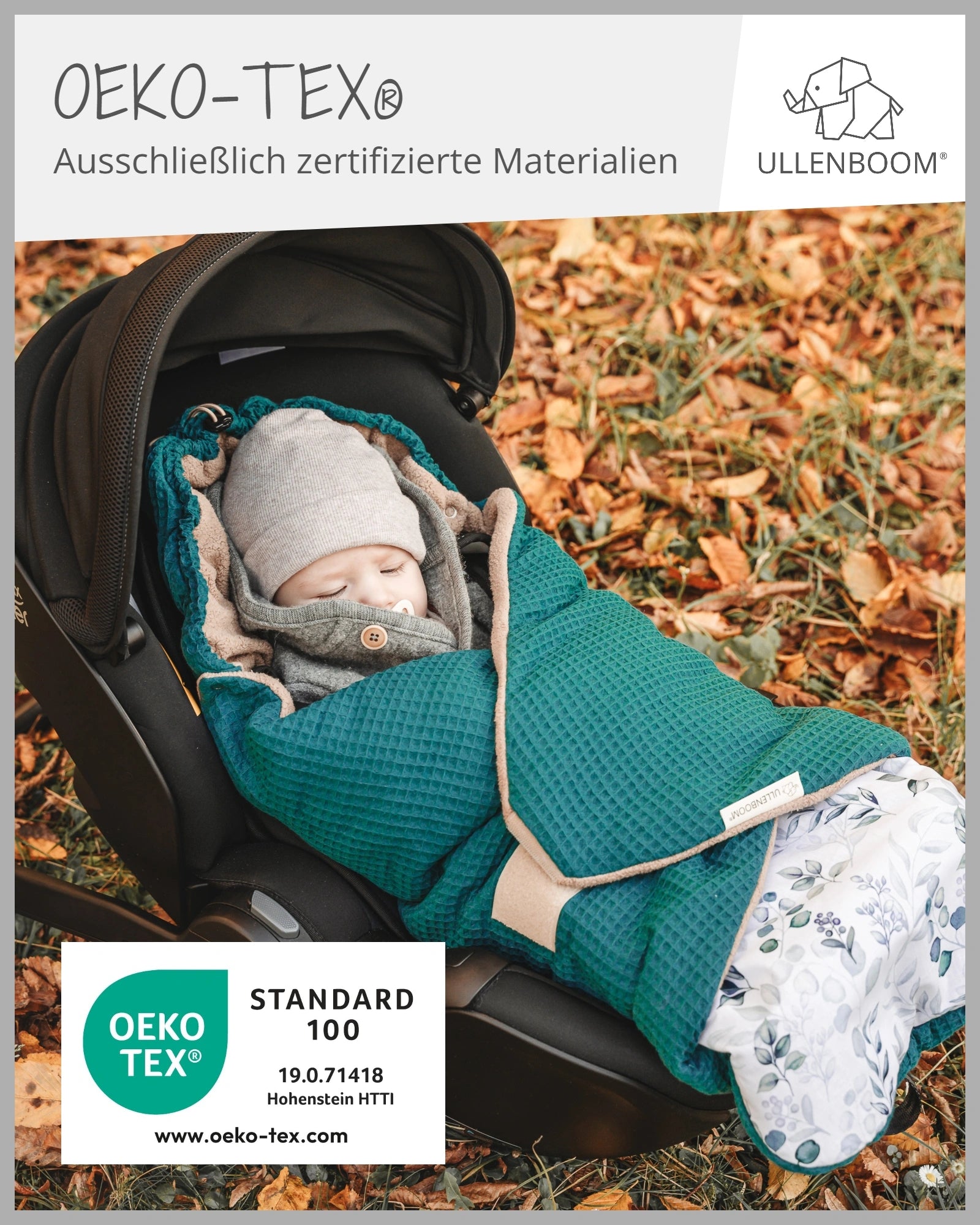 Einschlagdecke EUKALYPTUS-PETROL-ULLENBOOM Baby