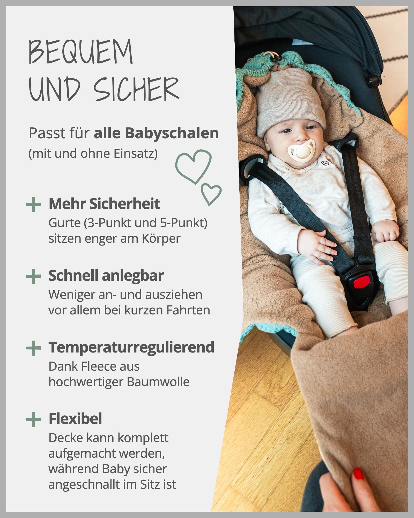 Einschlagdecke FLORAL GRÜN-ULLENBOOM Baby