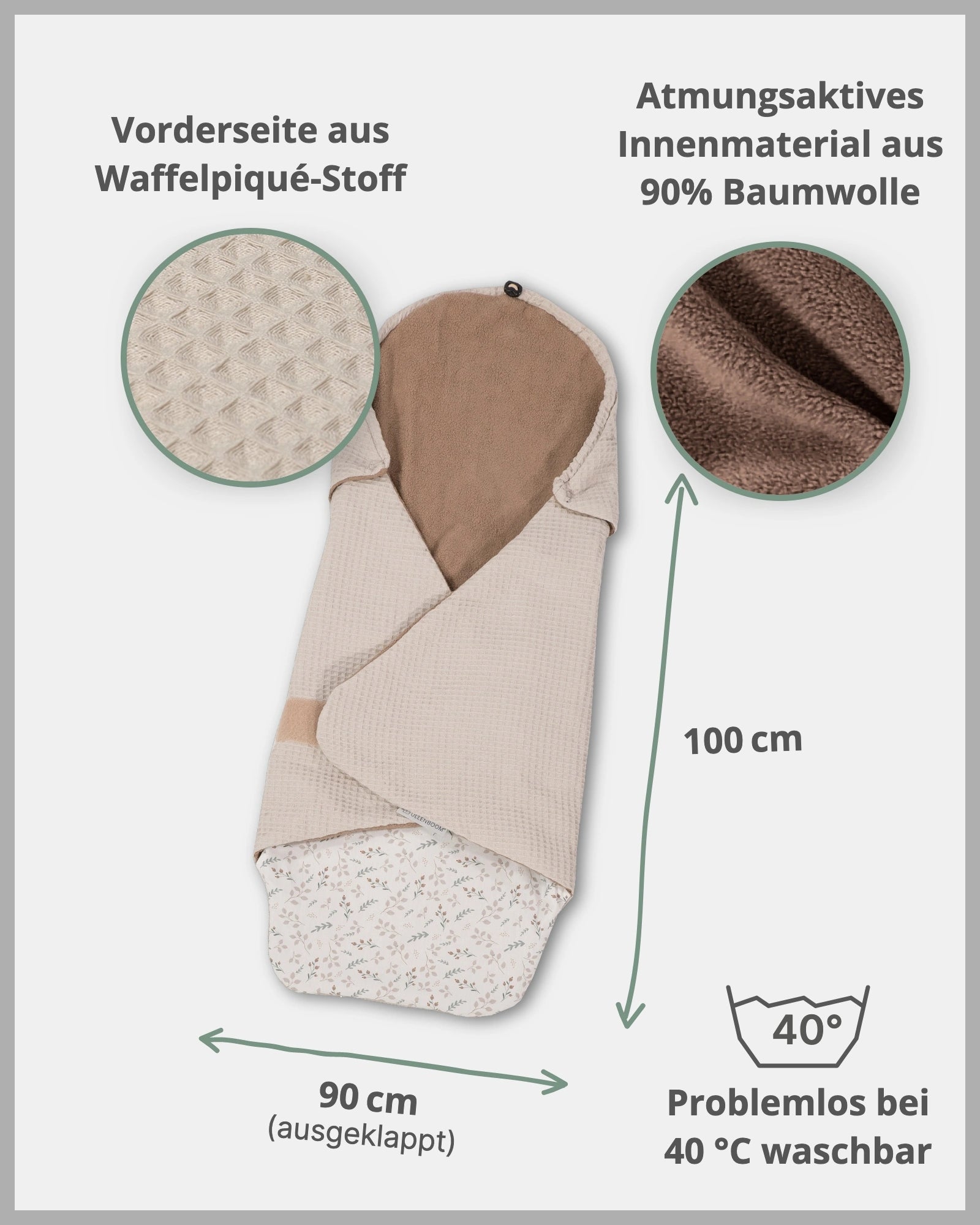 Einschlagdecke Floral Sand-ULLENBOOM Baby