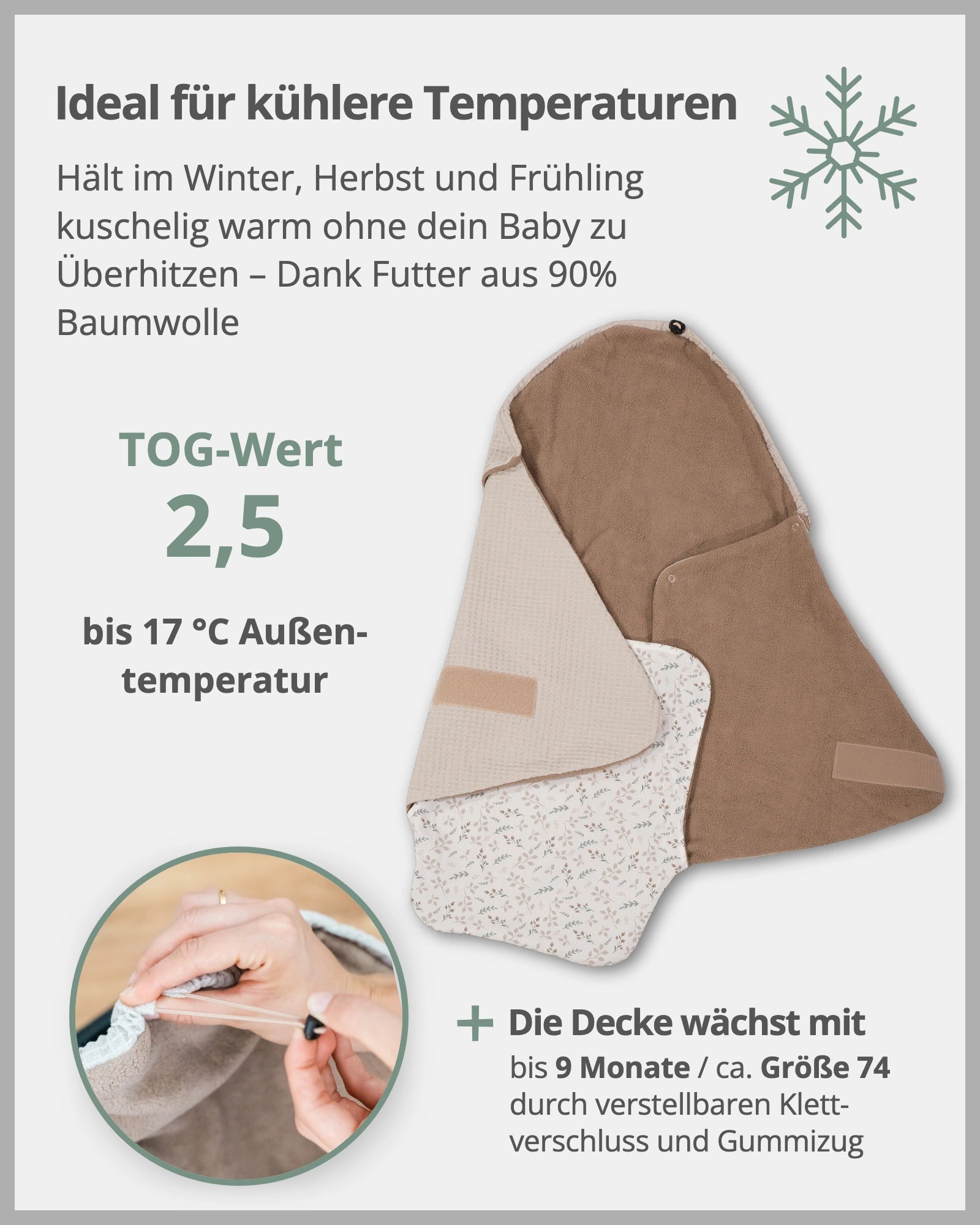 Einschlagdecke Floral Sand-ULLENBOOM Baby