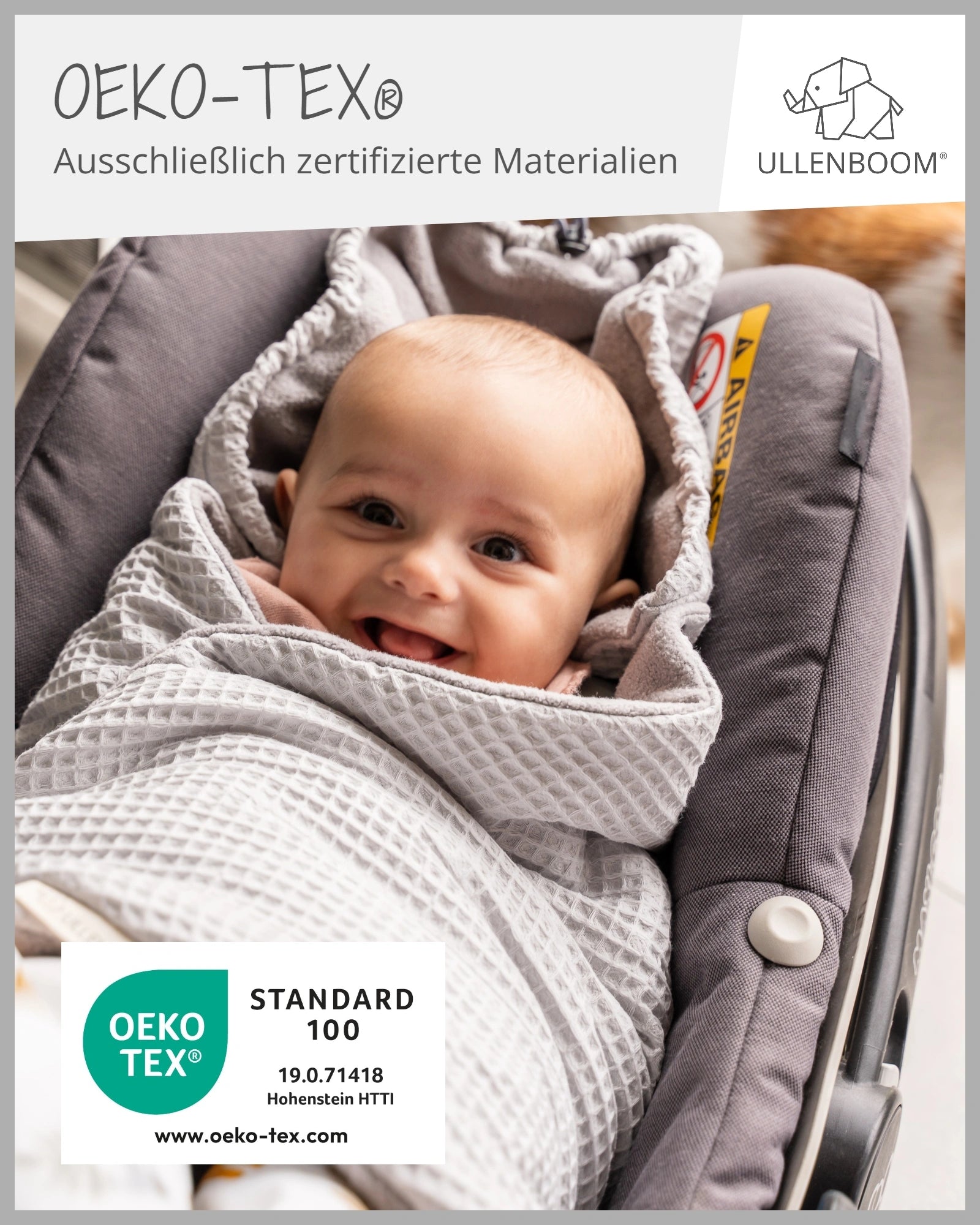 Einschlagdecke GRAU FAULTIERE-ULLENBOOM Baby