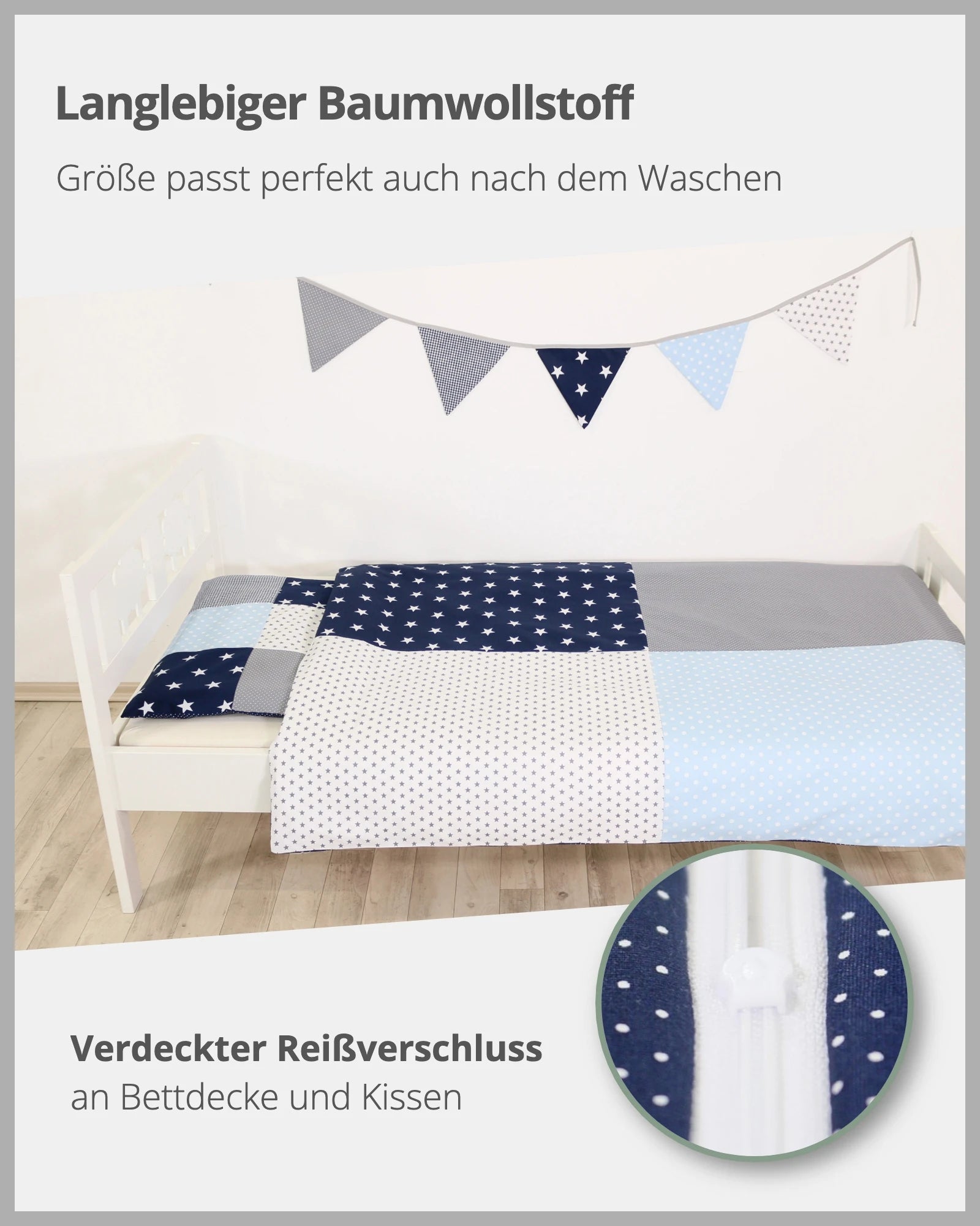 Bettwäsche BLAU HELLBLAU GRAU