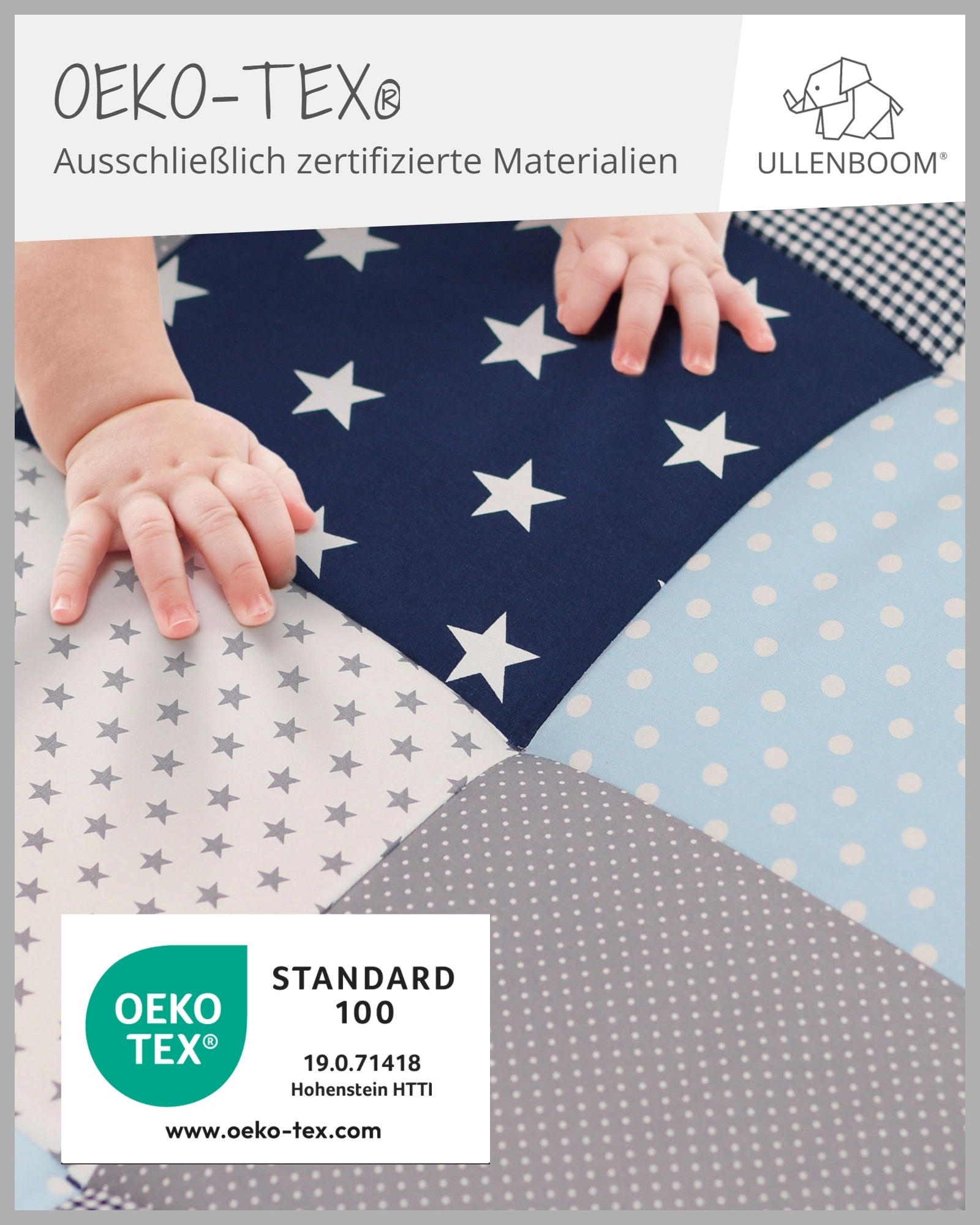 Krabbeldecke BLAU HELLBLAU GRAU