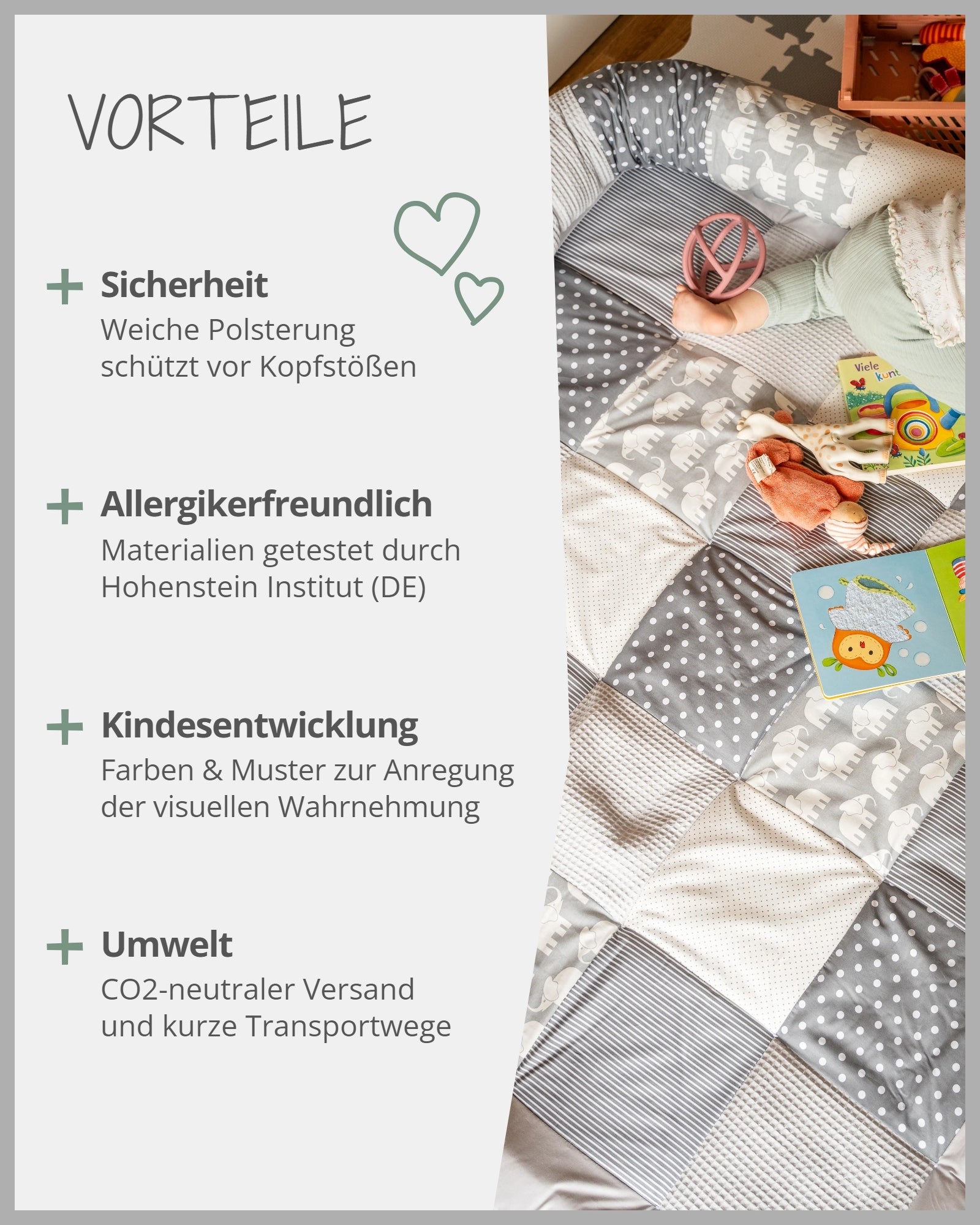 Krabbeldecke GRAU ELEFANT