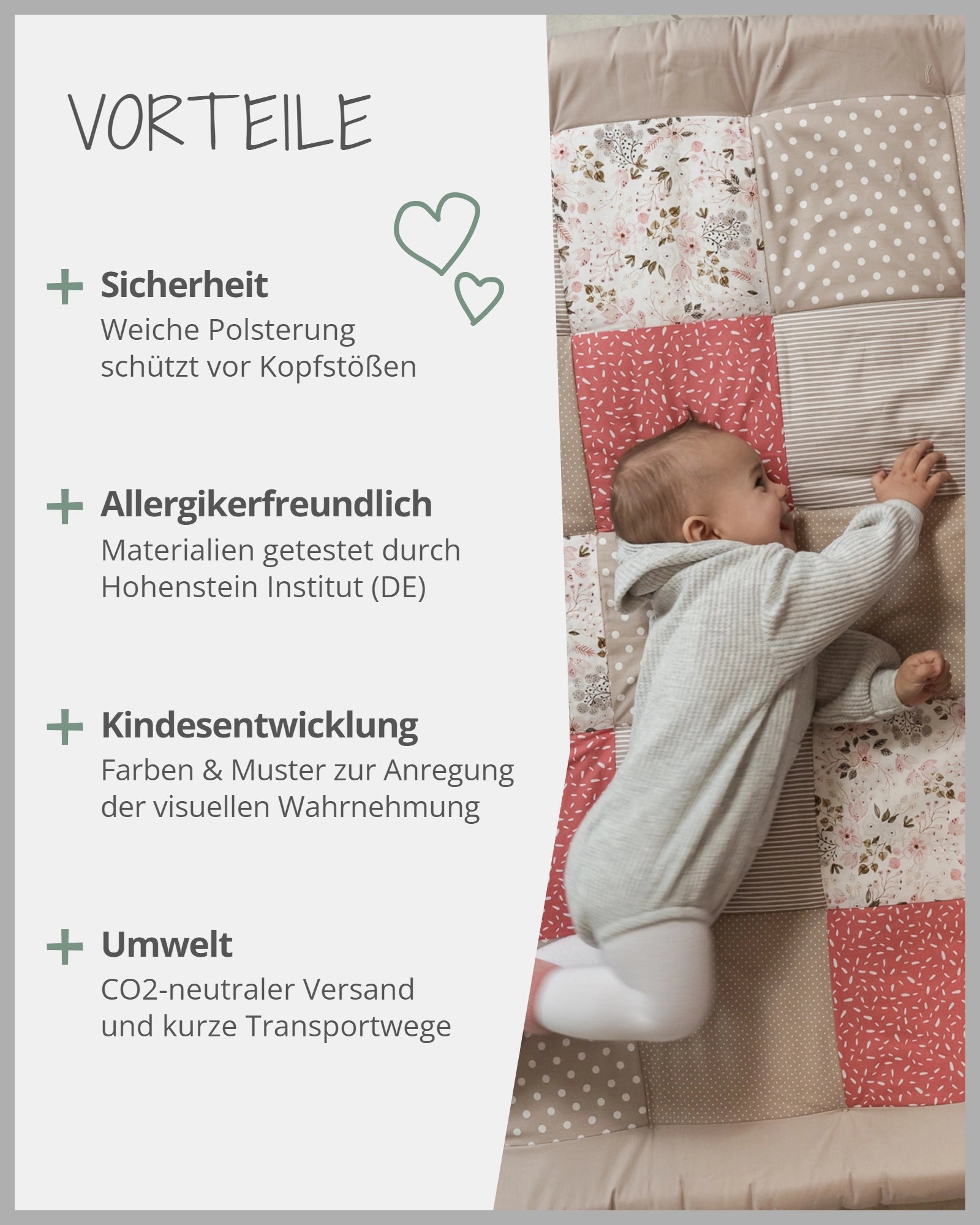 Krabbeldecke ROSA BLÜTEN
