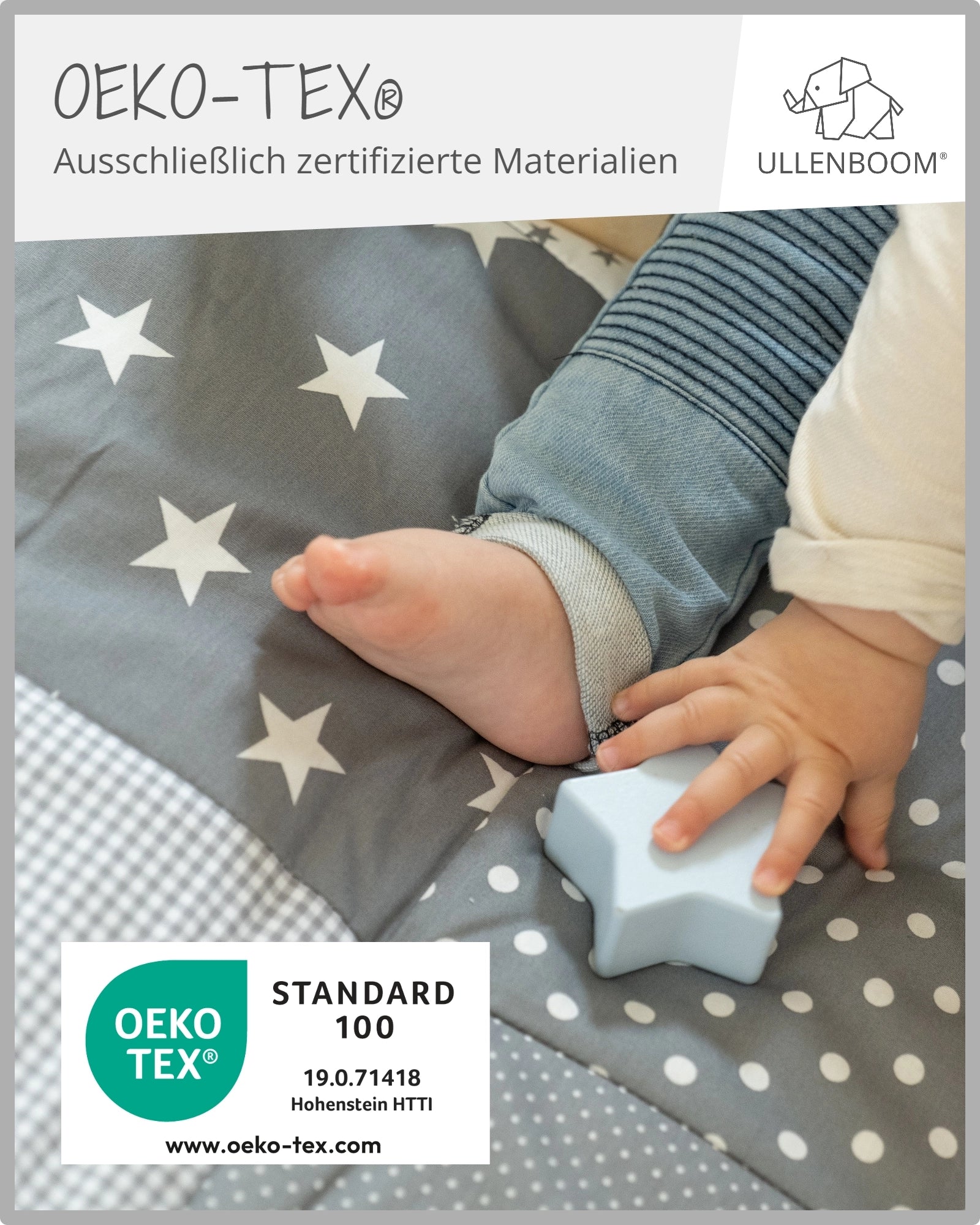 Krabbeldecke GRAUE STERNE