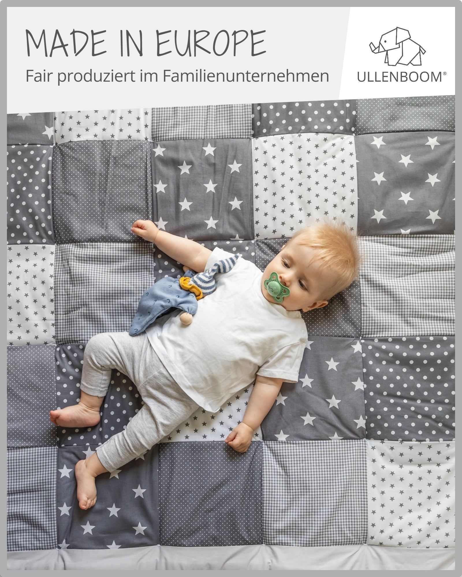 Krabbeldecke GRAUE STERNE