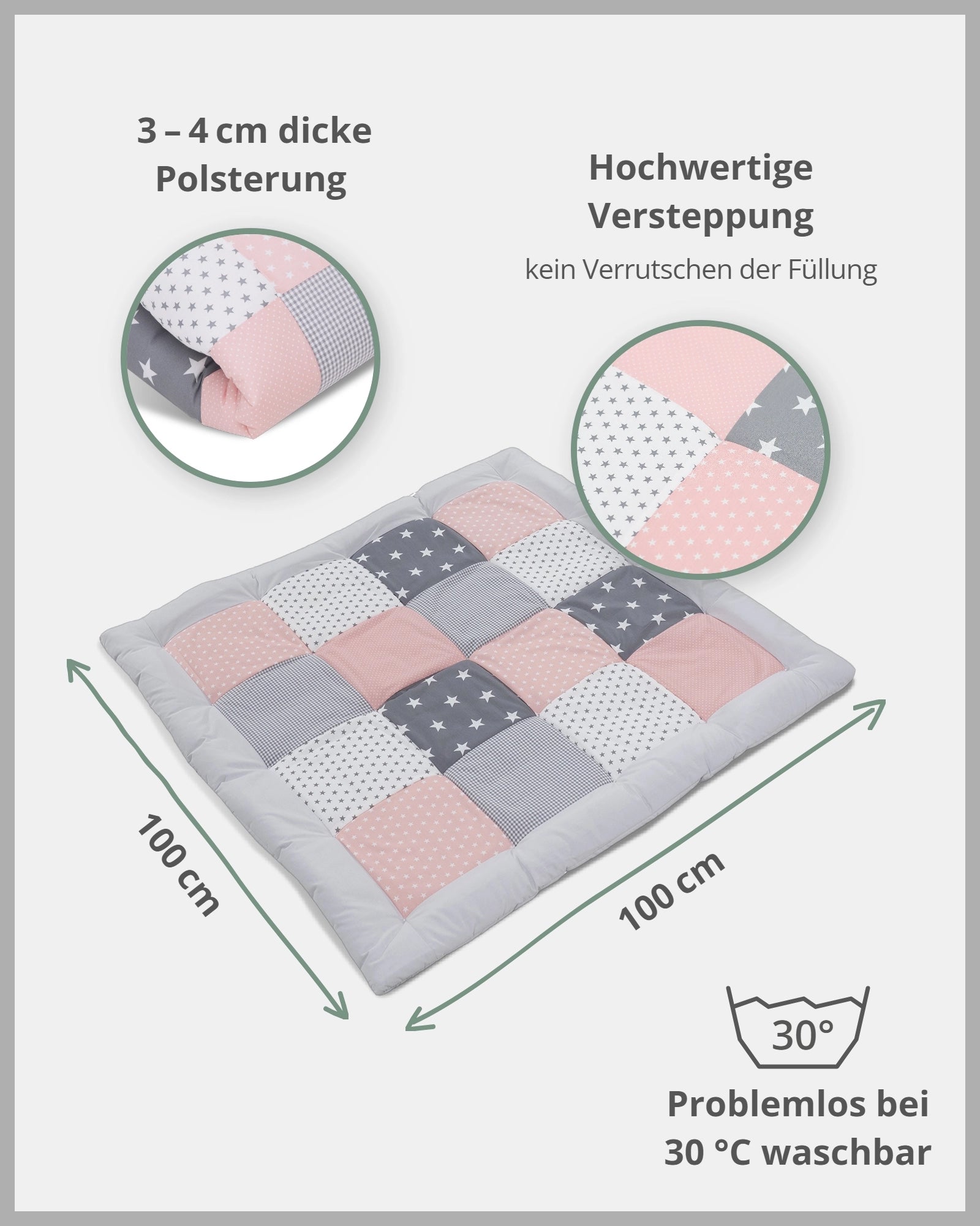 Krabbeldecke ROSA GRAU-ULLENBOOM Baby
