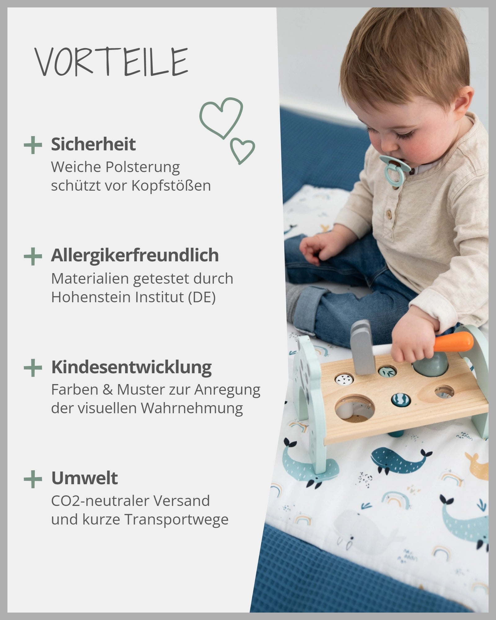 Krabbeldecke BLAU WALE