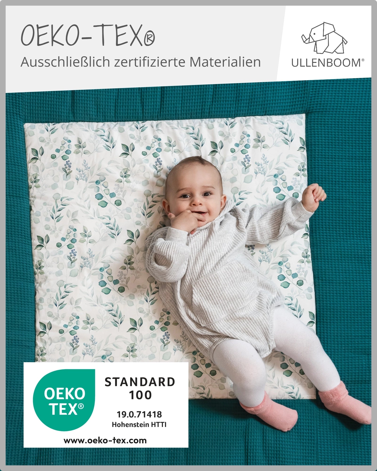 Krabbeldecke EUKALYPTUS PETROL-ULLENBOOM Baby