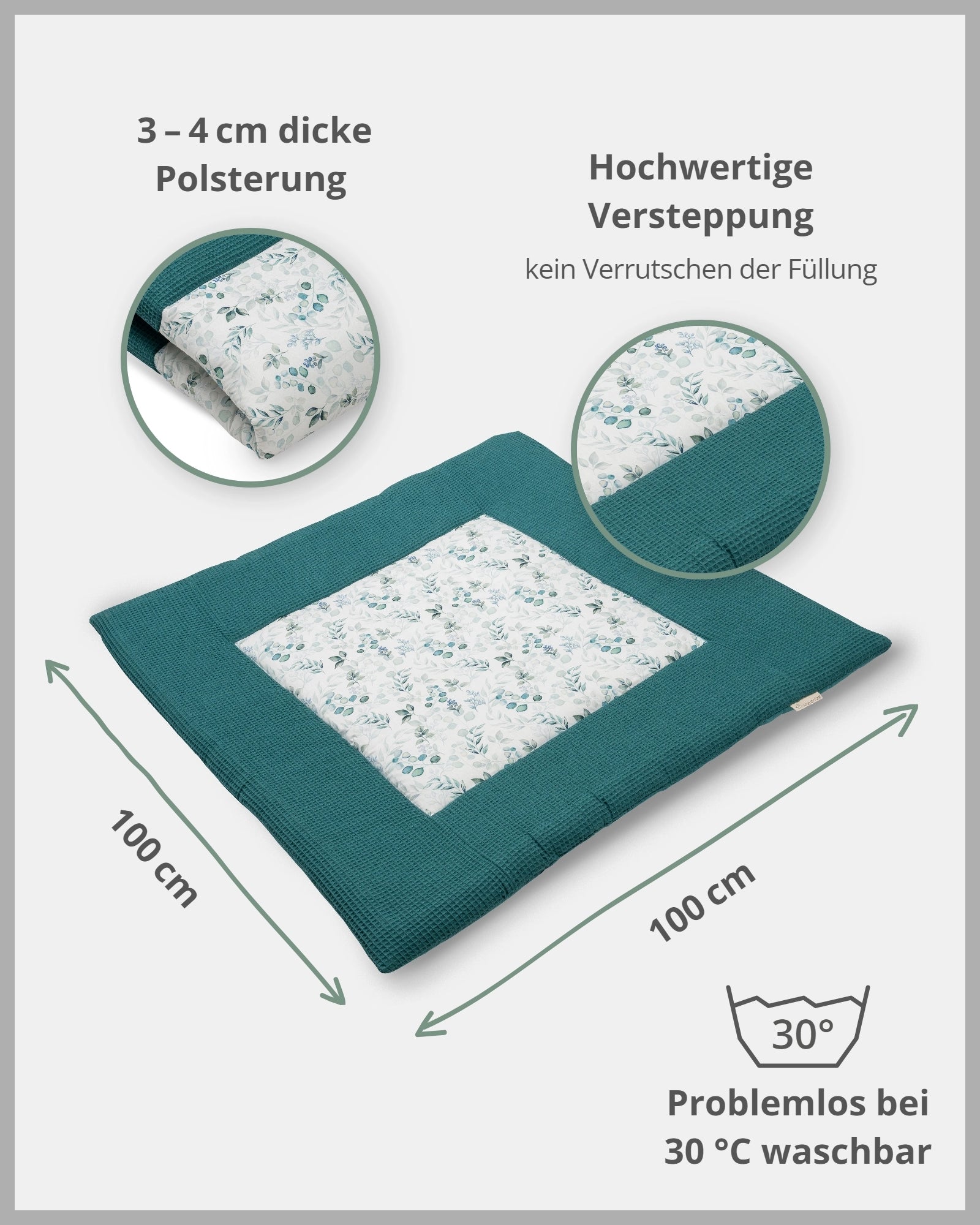 Krabbeldecke EUKALYPTUS PETROL-ULLENBOOM Baby