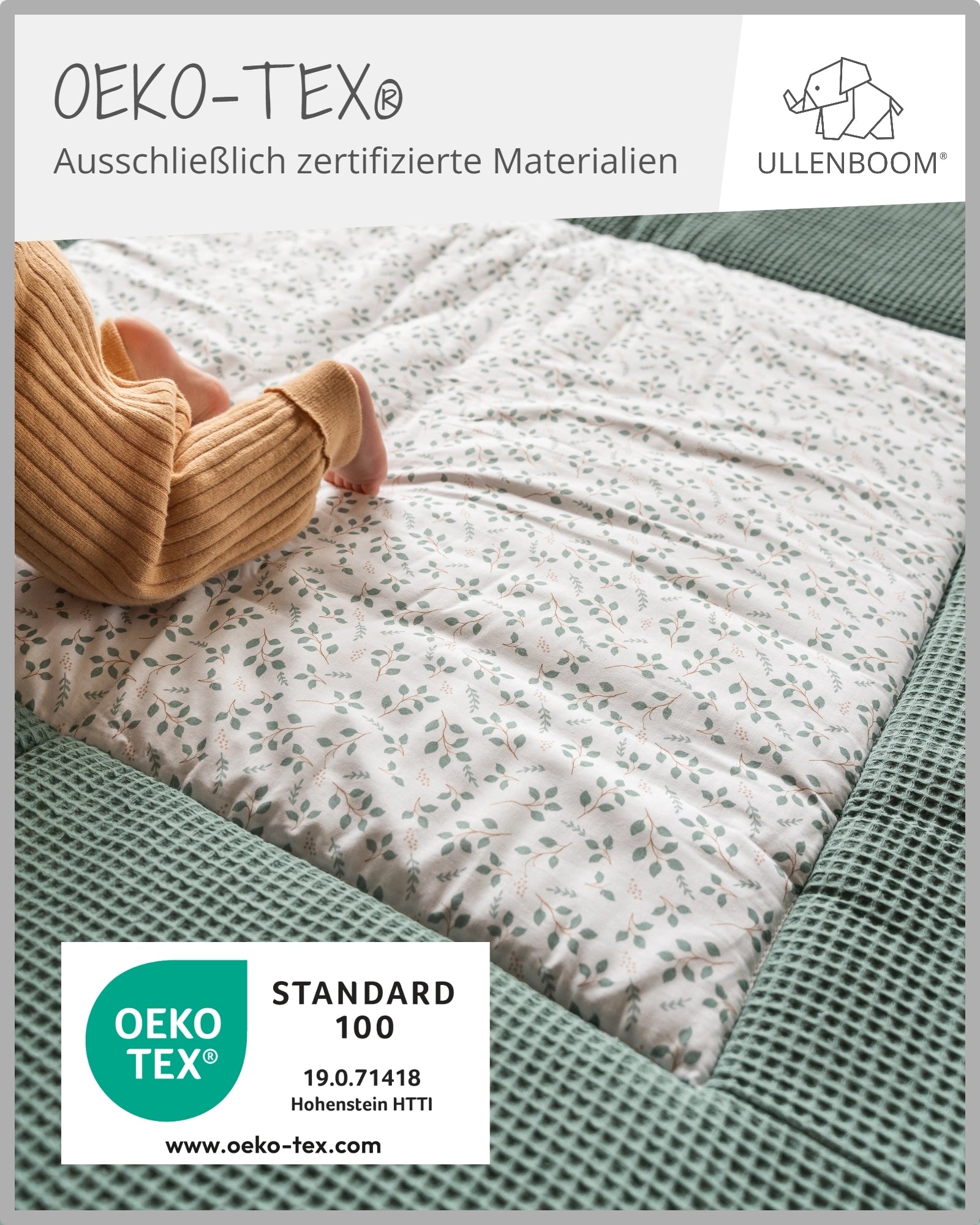 Krabbeldecke FLORAL GRÜN