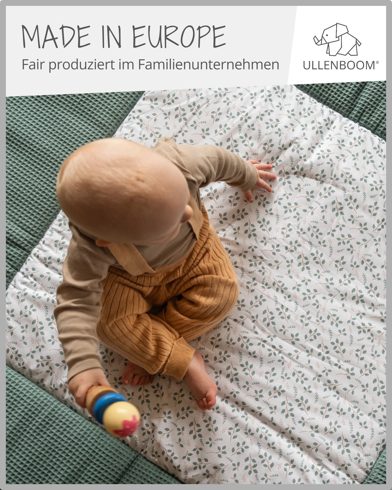 Krabbeldecke FLORAL GRÜN