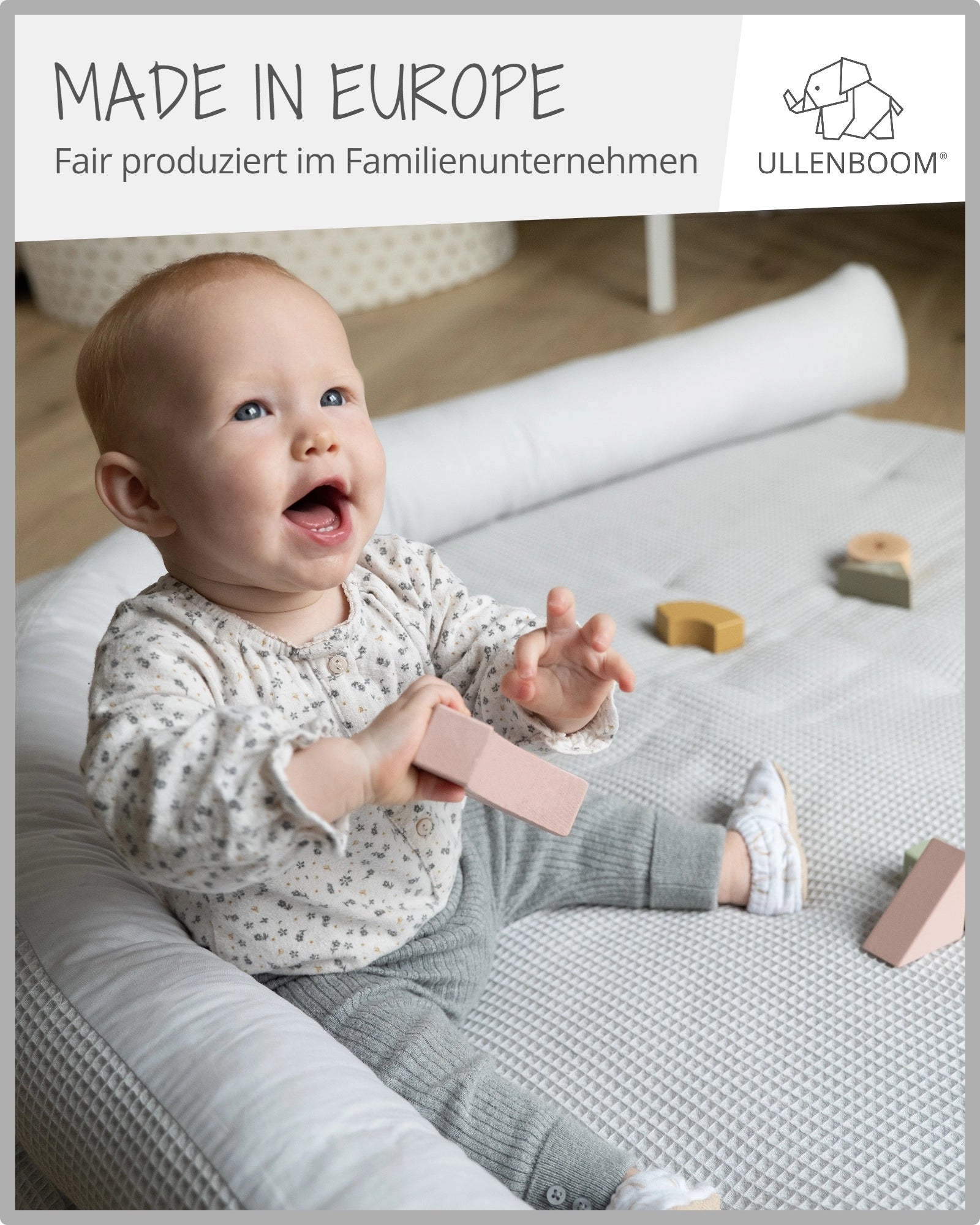 Krabbeldecke Waffelpiqué GRAU