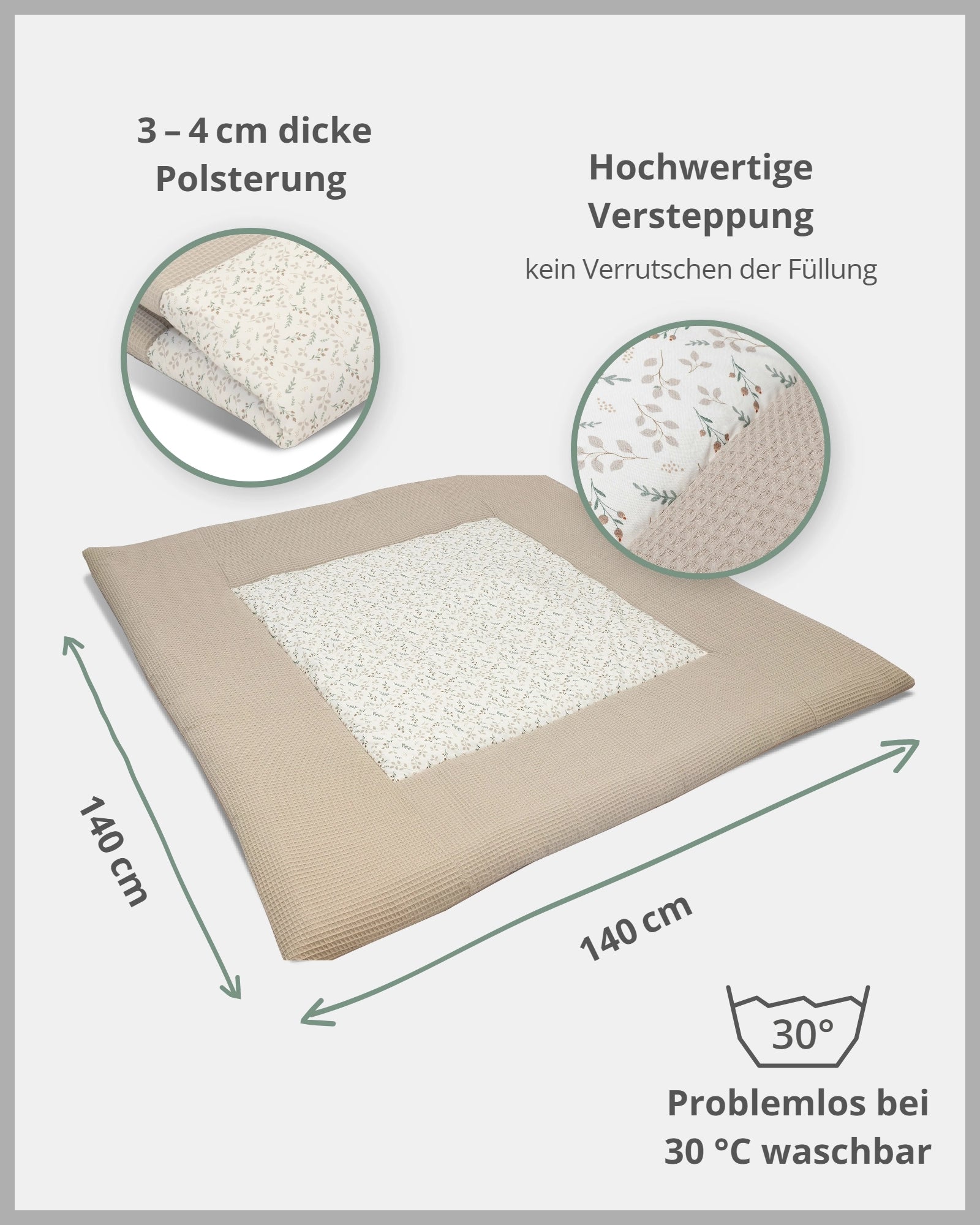 Krabbeldecke FLORAL SAND