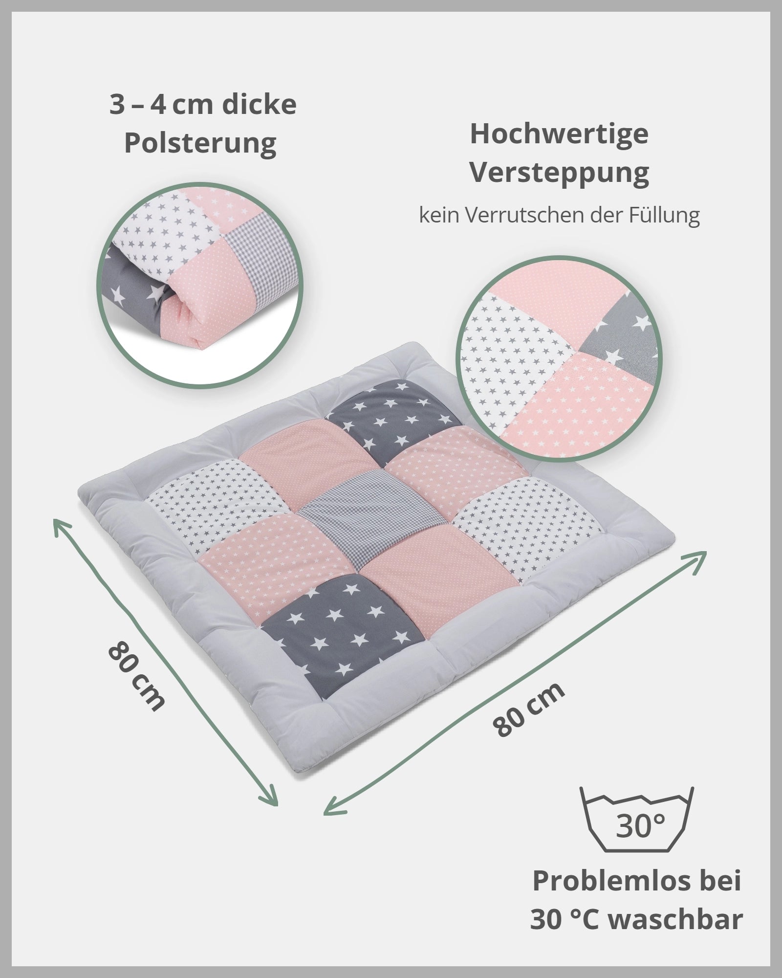 Krabbeldecke ROSA GRAU-ULLENBOOM Baby
