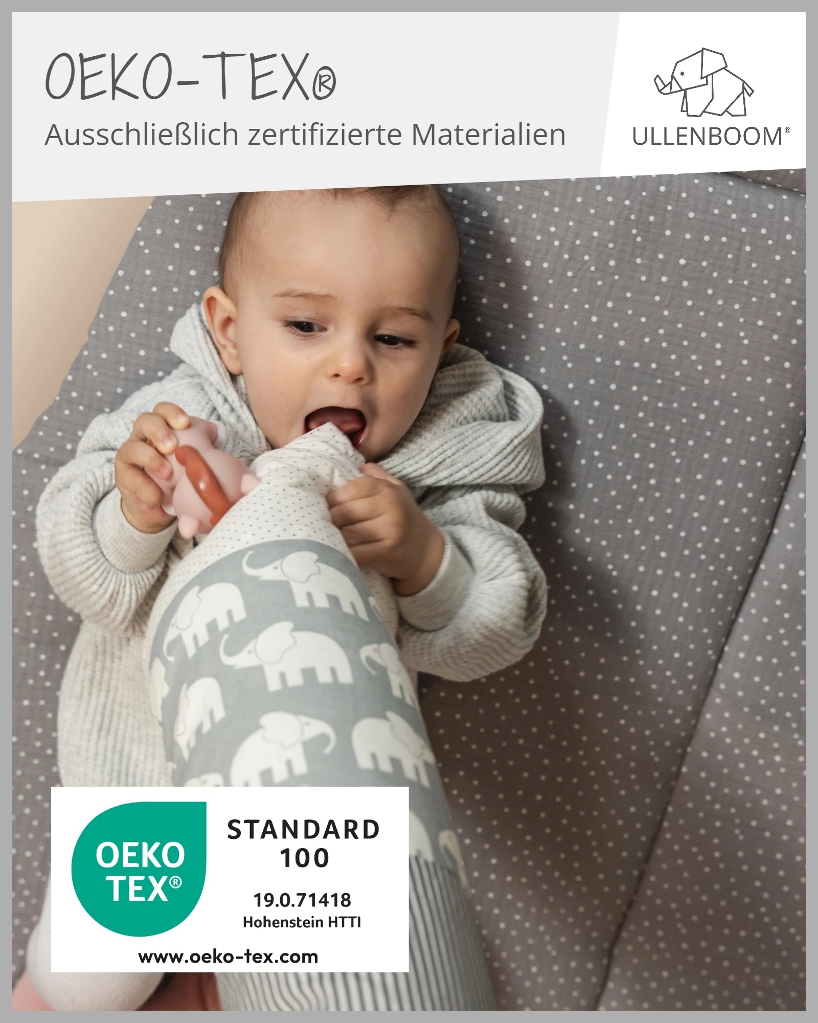 Baby Bettschlange GRAU ELEFANT-ULLENBOOM Baby