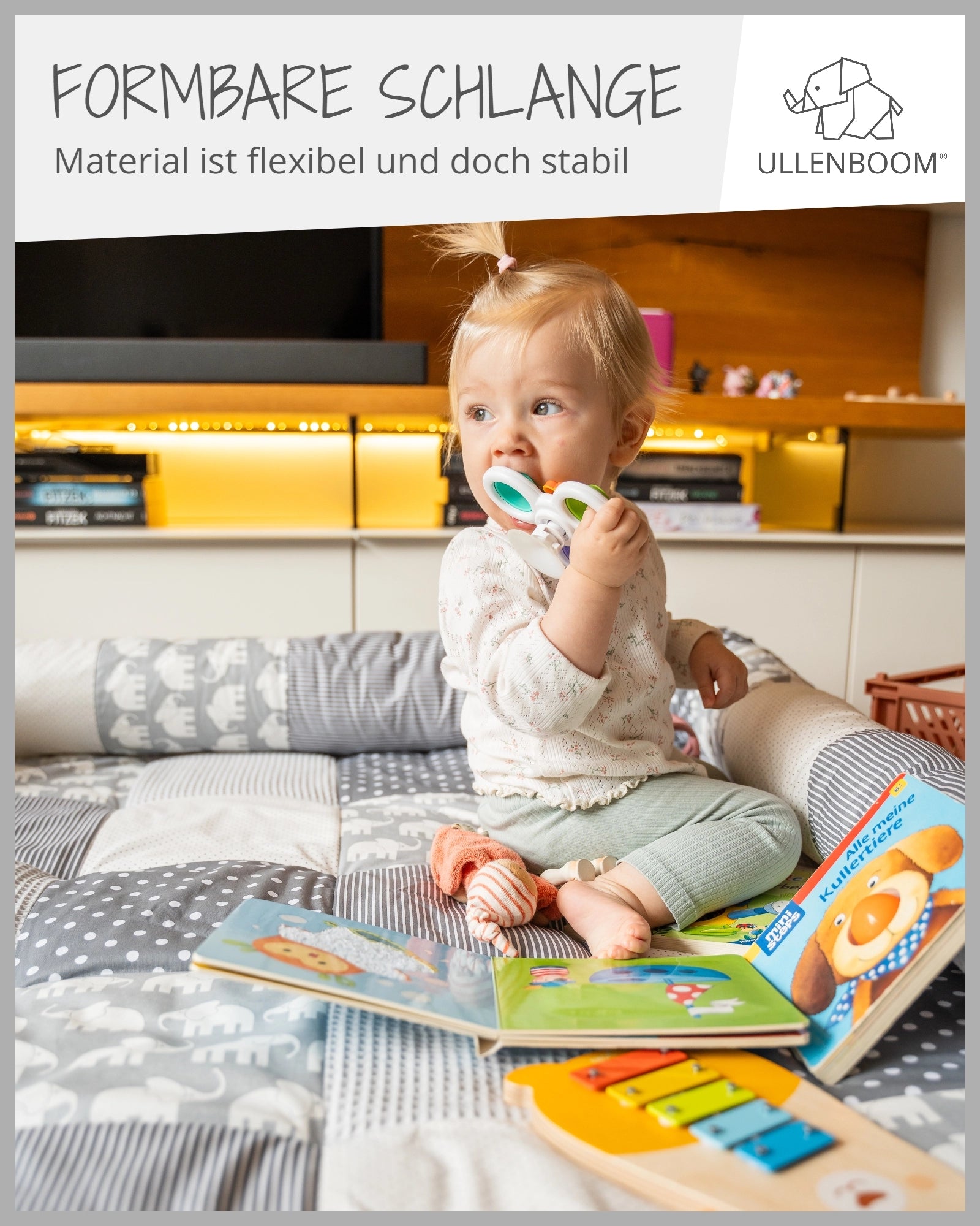 Baby Bettschlange GRAU ELEFANT-ULLENBOOM Baby