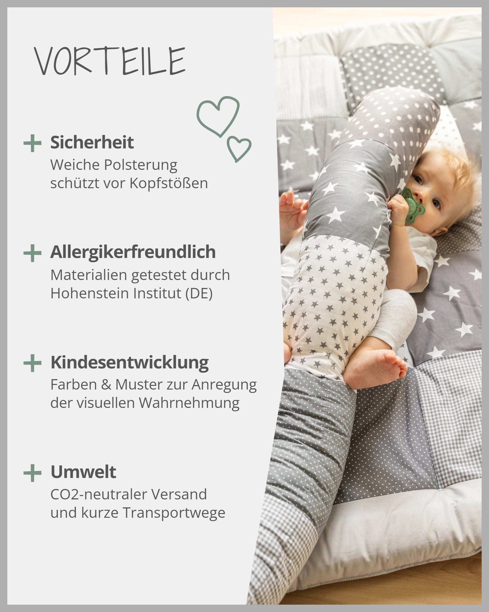 Baby Bettschlange GRAUE STERNE-ULLENBOOM Baby