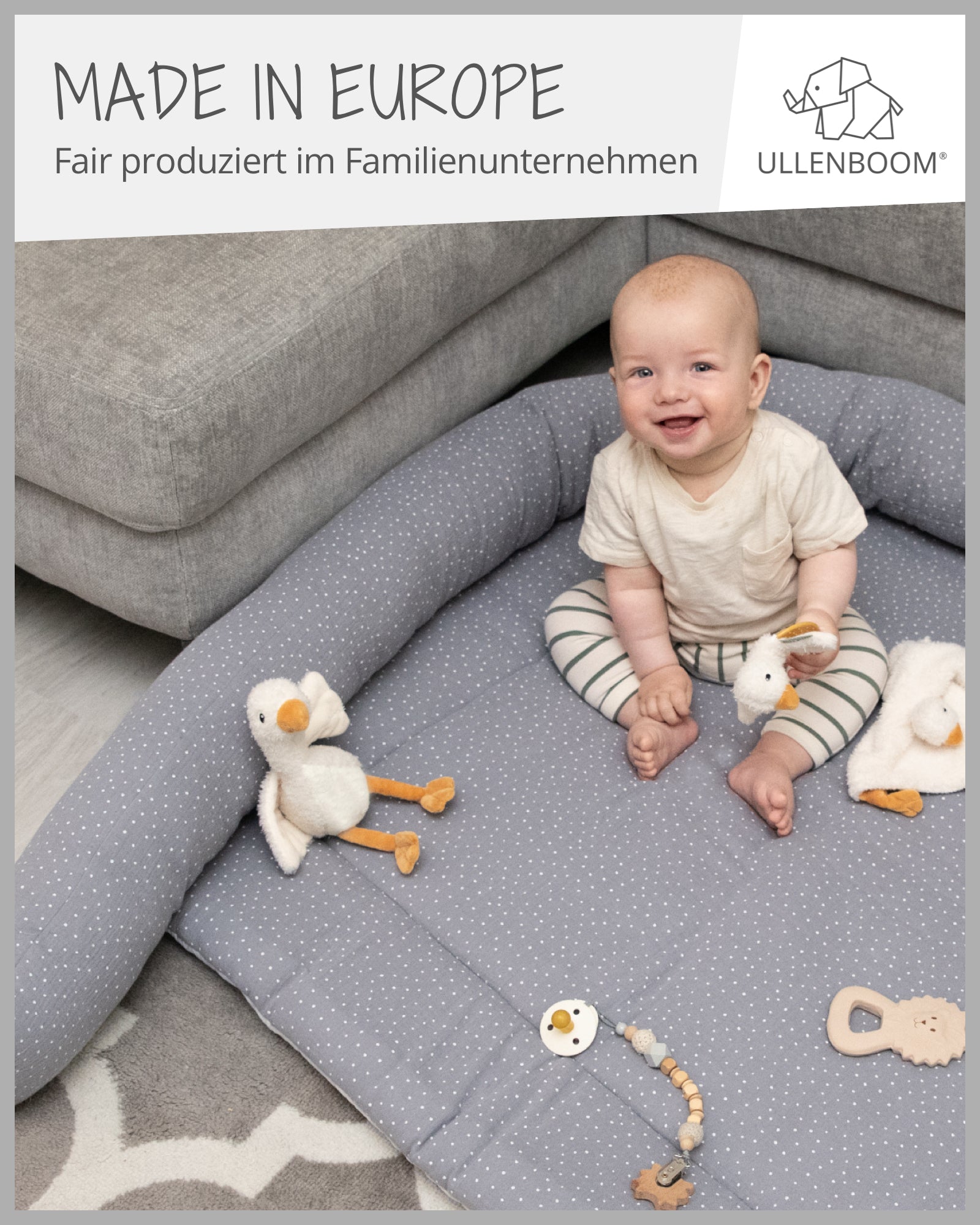 Baby Bettschlange Musselin Grau