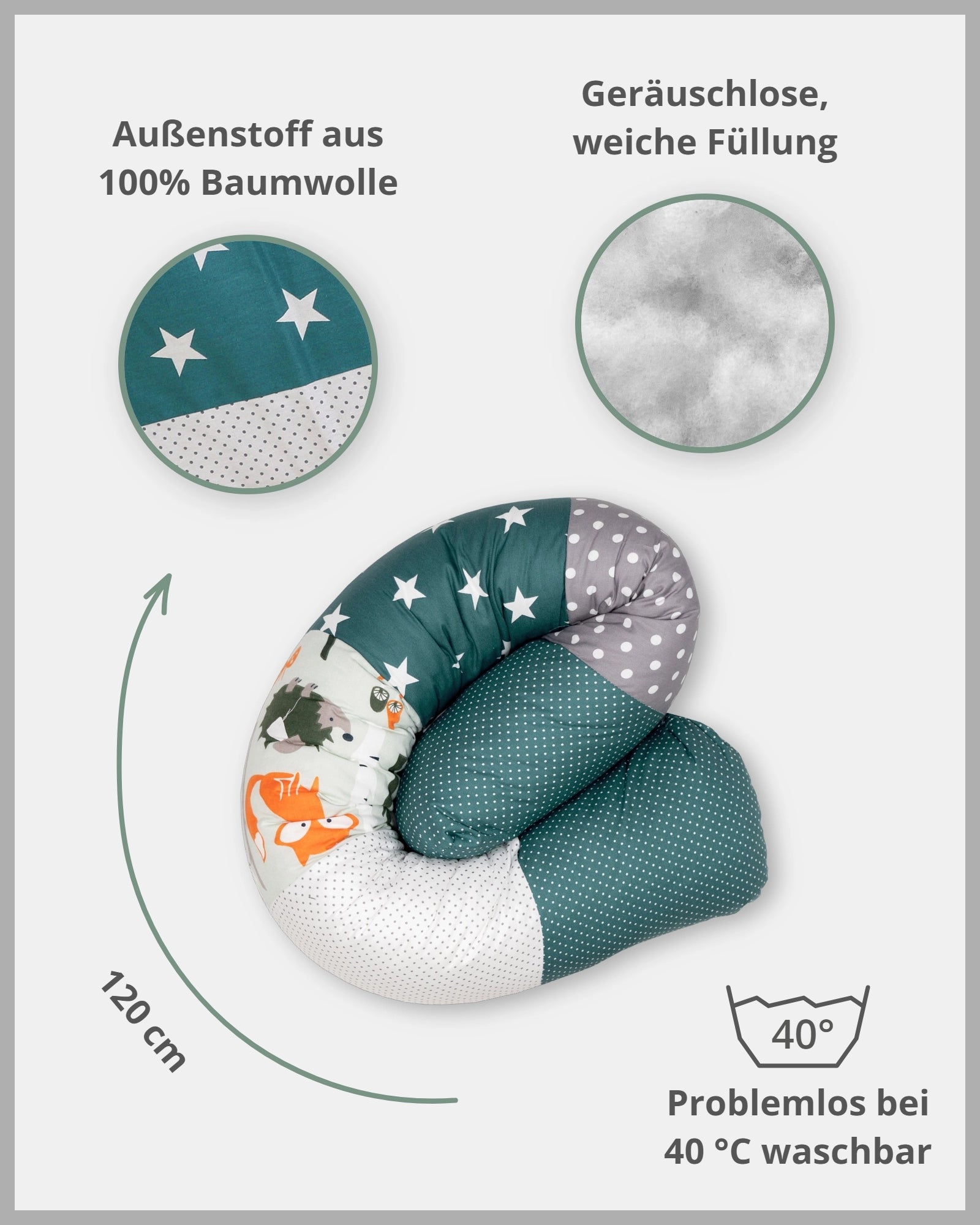 Baby Bettschlange WALDTIERE PETROL-ULLENBOOM Baby