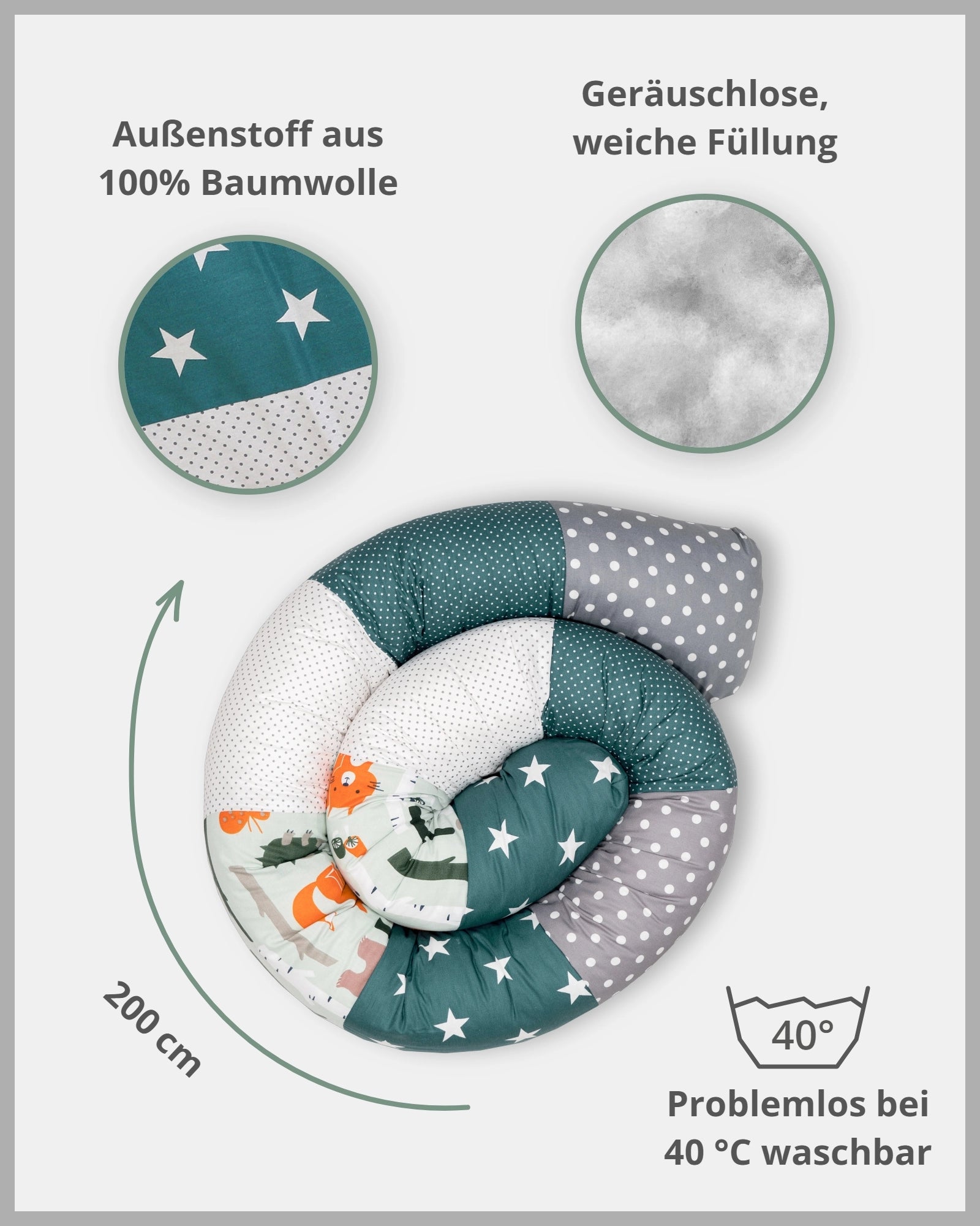 Baby Bettschlange WALDTIERE PETROL-ULLENBOOM Baby