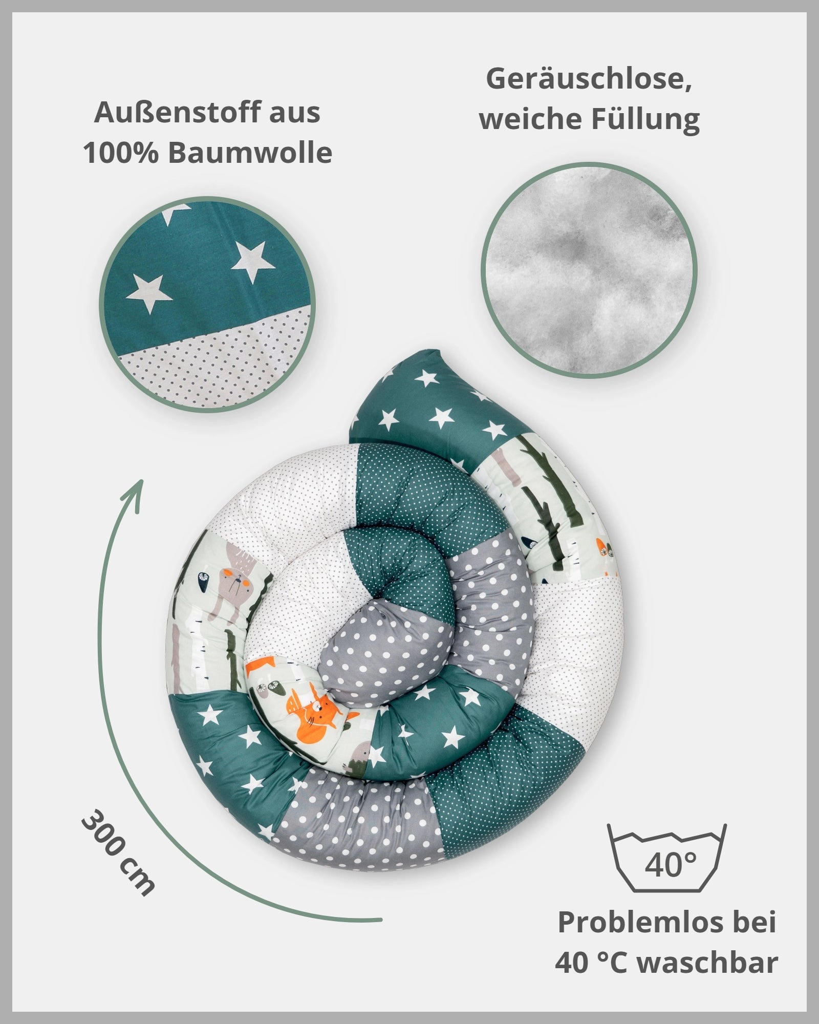 Baby Bettschlange WALDTIERE PETROL-ULLENBOOM Baby