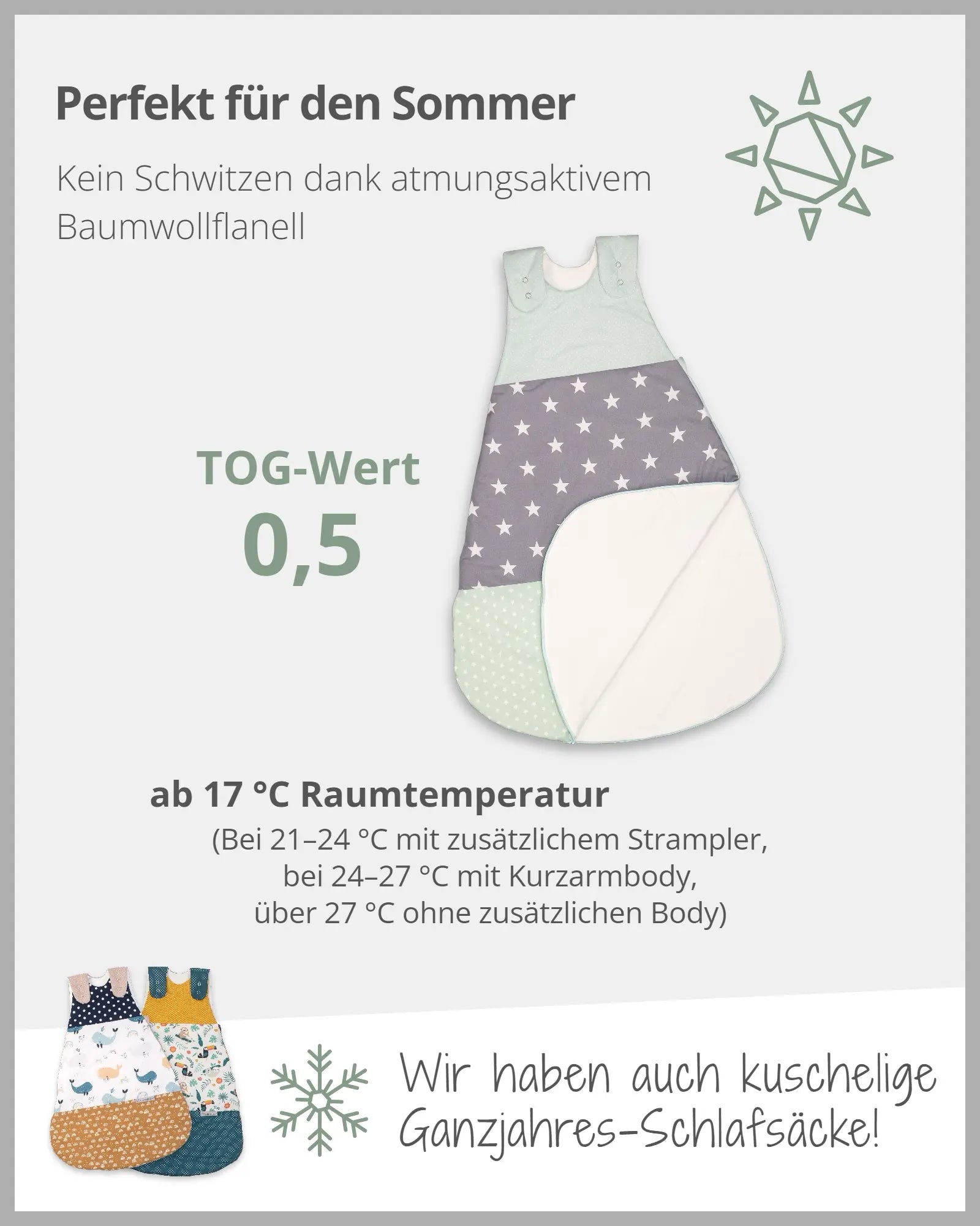 Schlafsack MINT GRAU-ULLENBOOM Baby