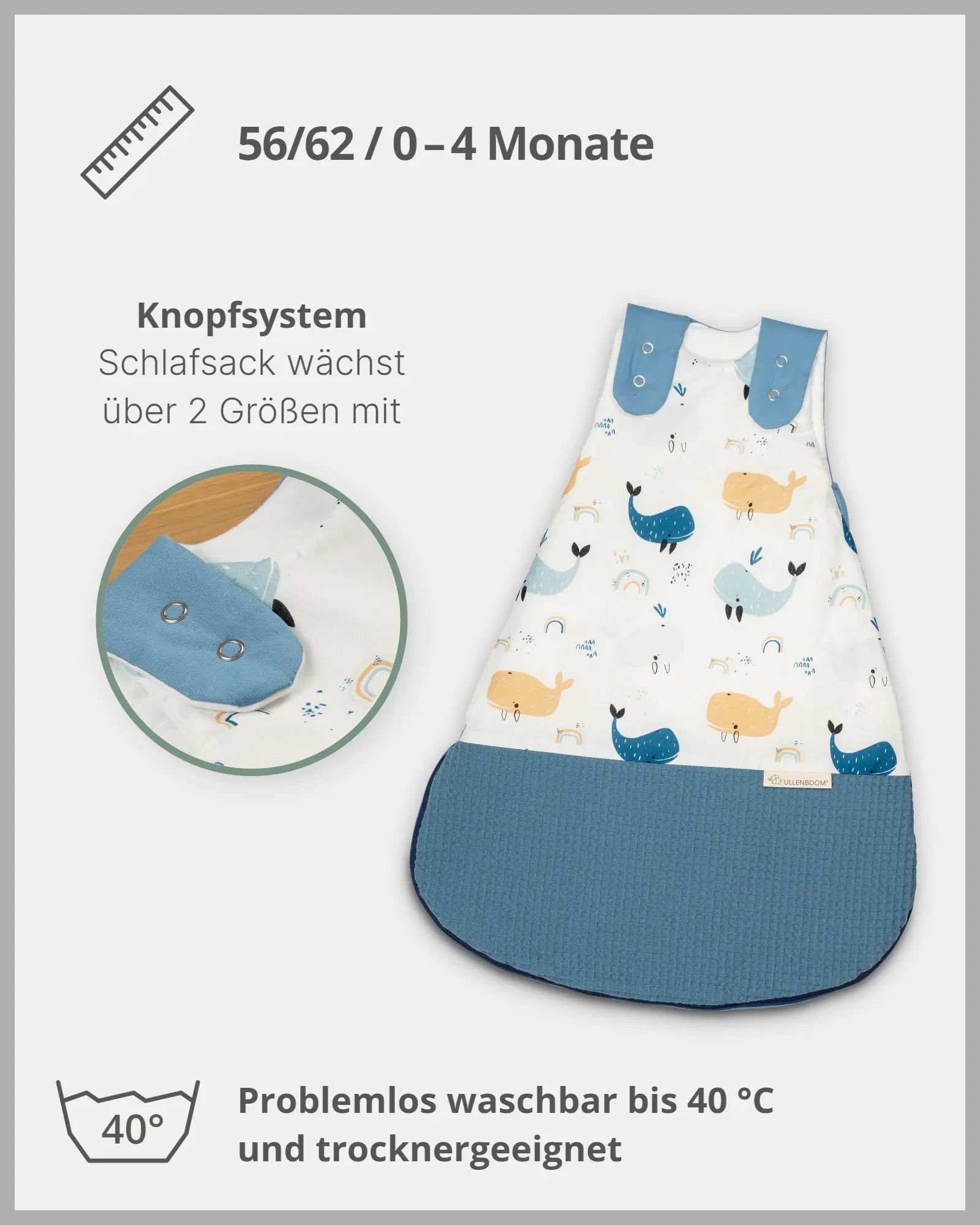 Schlafsack BLAU WALE-ULLENBOOM Baby