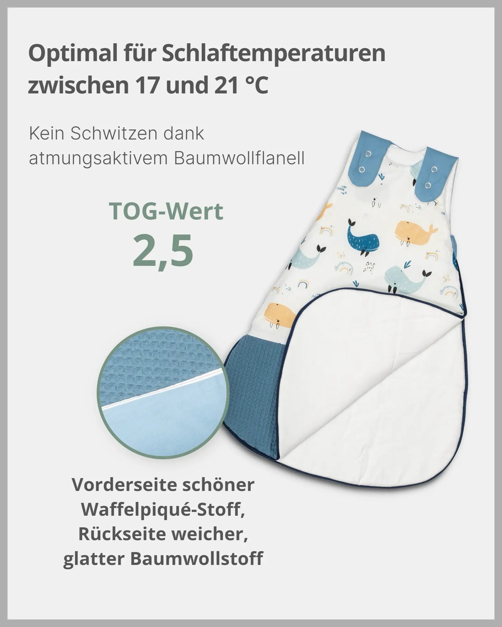 Schlafsack BLAU WALE-ULLENBOOM Baby