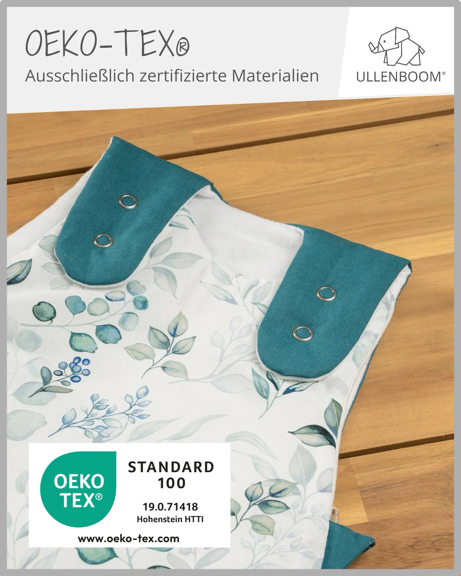 Schlafsack Eukalyptus Petrol-Schlafsäcke-ULLENBOOM Baby