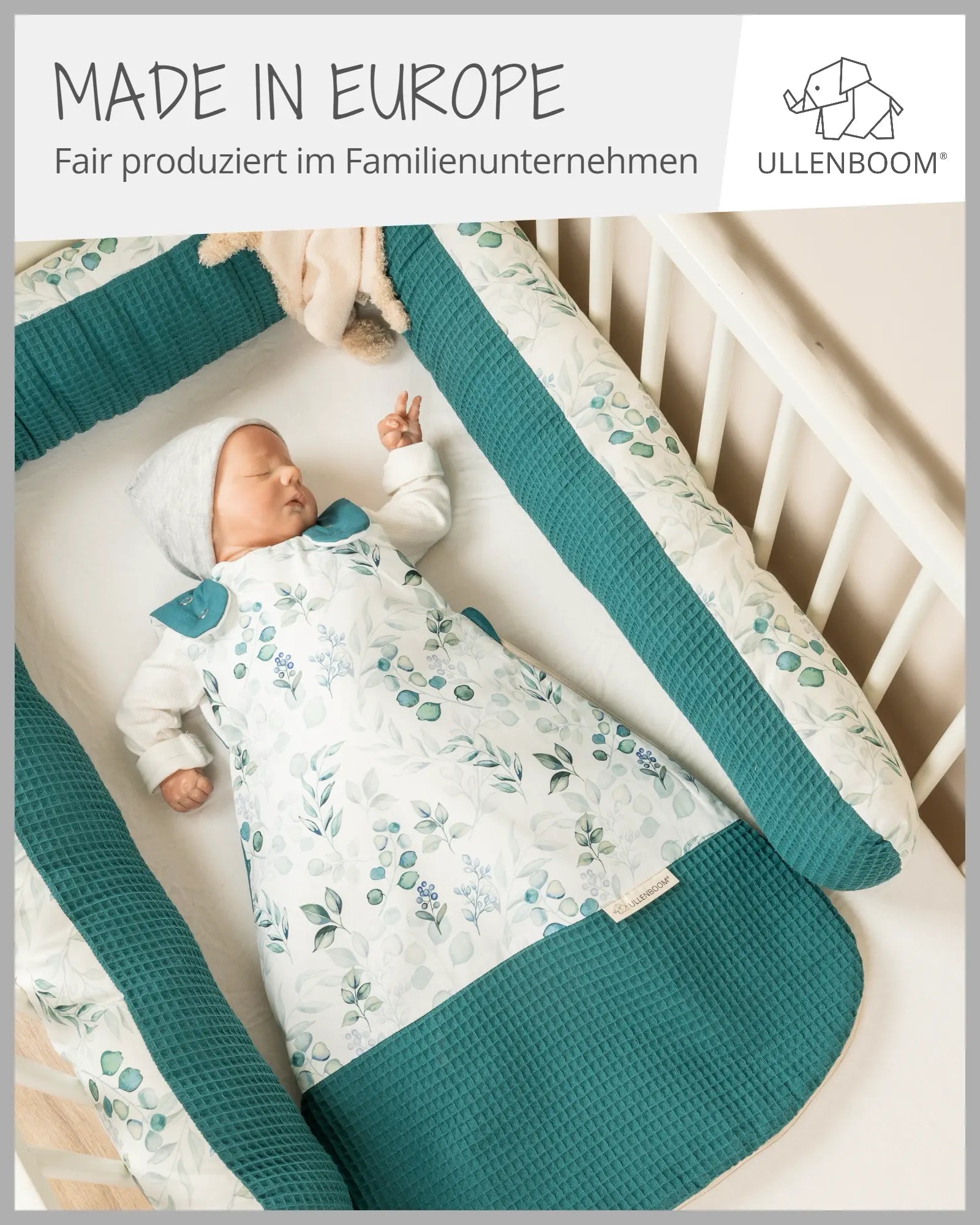 Schlafsack Eukalyptus Petrol-Schlafsäcke-ULLENBOOM Baby