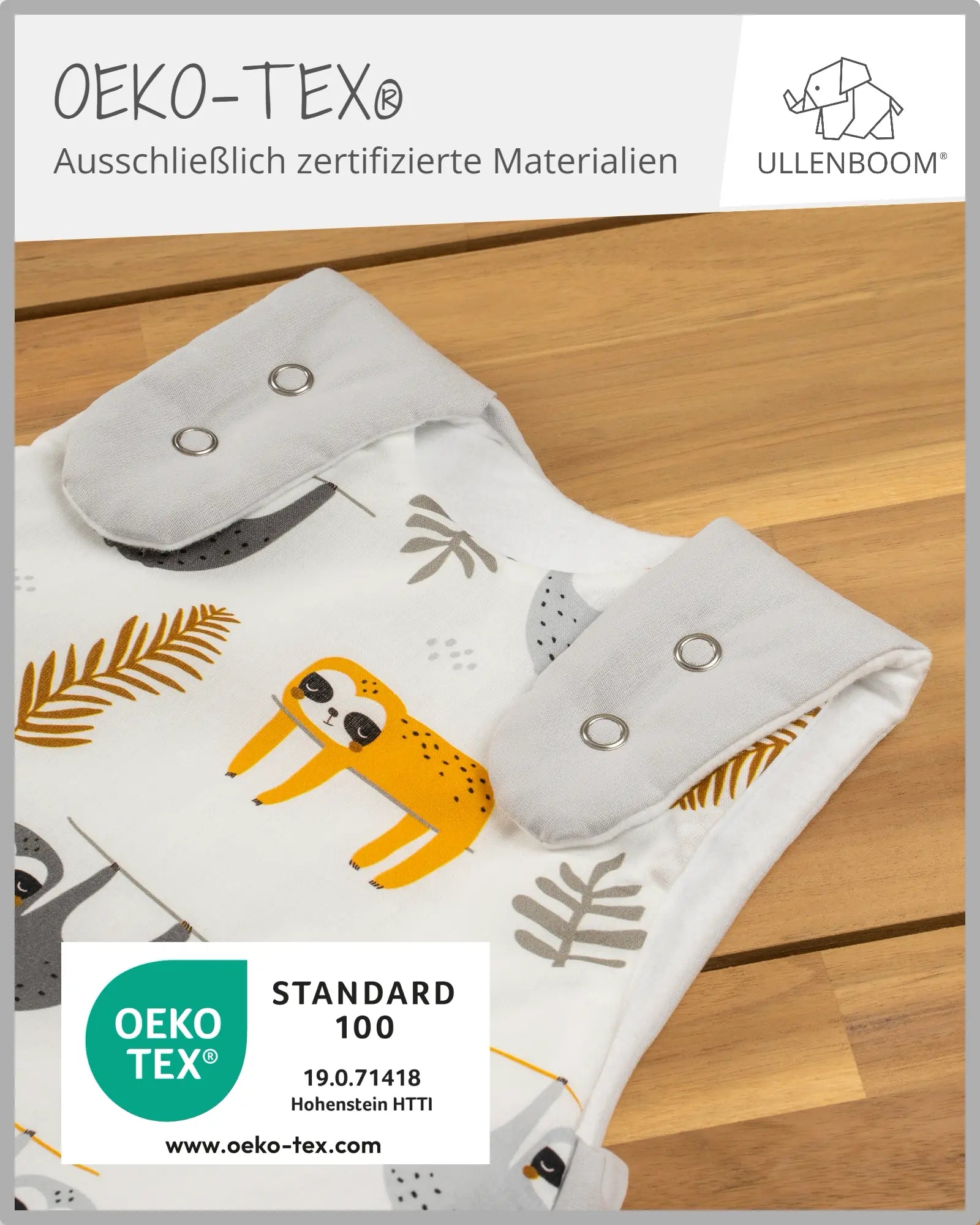 Schlafsack GRAU FAULTIERE-ULLENBOOM Baby