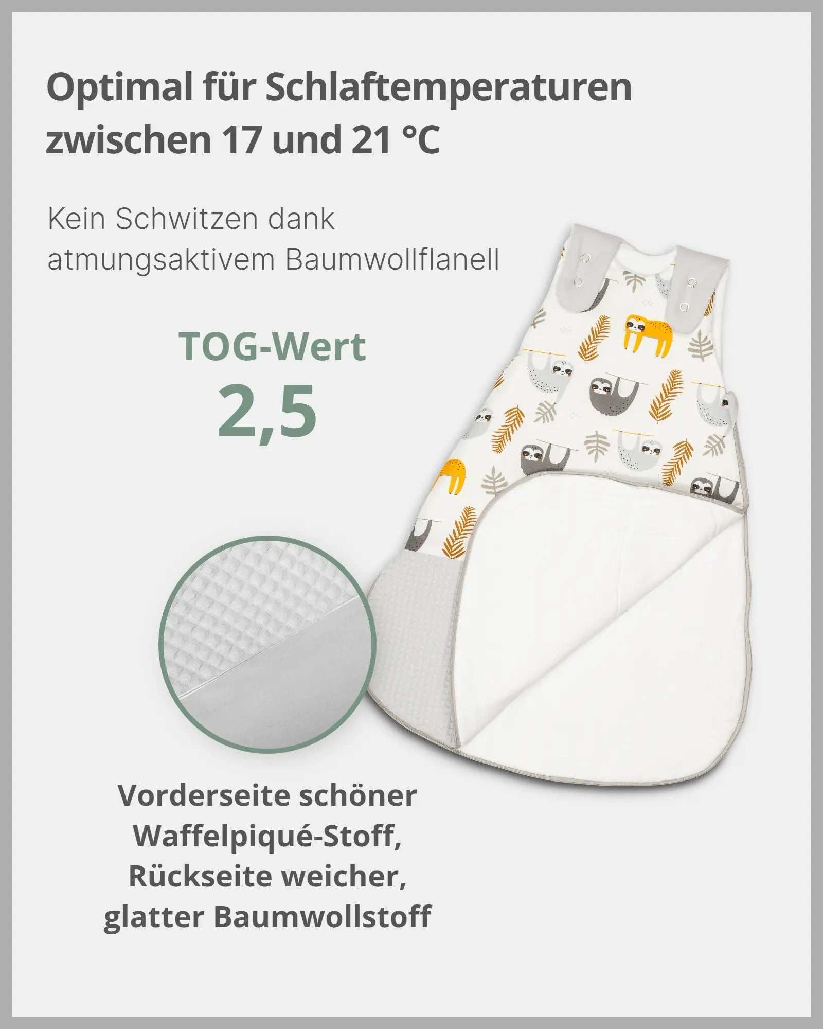 Schlafsack GRAU FAULTIERE-ULLENBOOM Baby