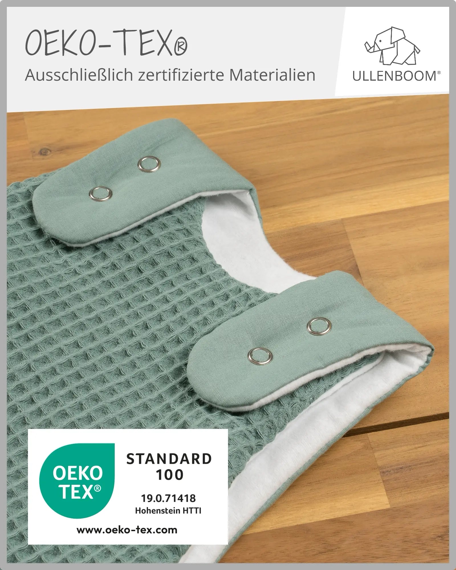 Schlafsack Waffelpiqué SALBEIGRÜN-ULLENBOOM Baby