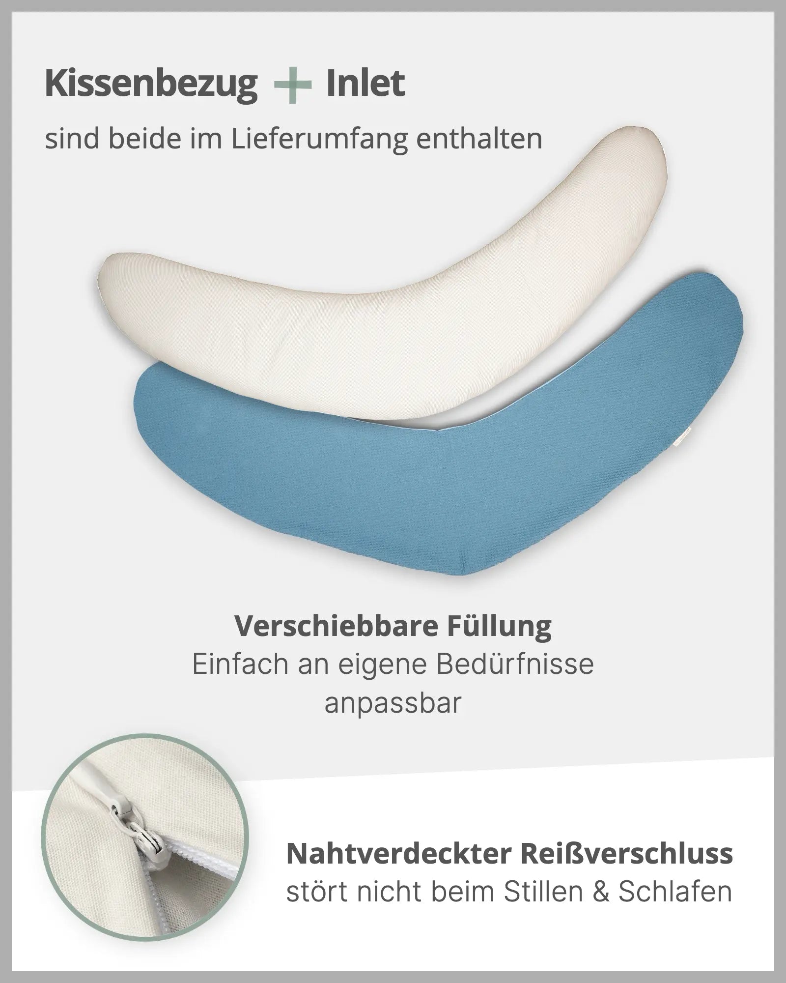 190 cm Stillkissen Waffelpiqué BLAU-ULLENBOOM Baby