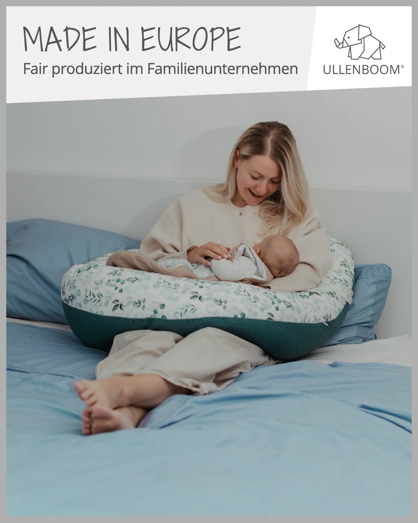 190 cm Stillkissen Eukalyptus-190 cm Große Stillkissen-ULLENBOOM Baby