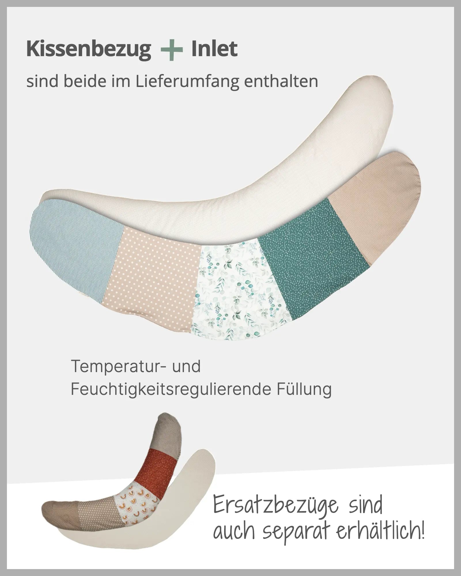 190 cm Stillkissen Eukalyptus-190 cm Große Stillkissen-ULLENBOOM Baby