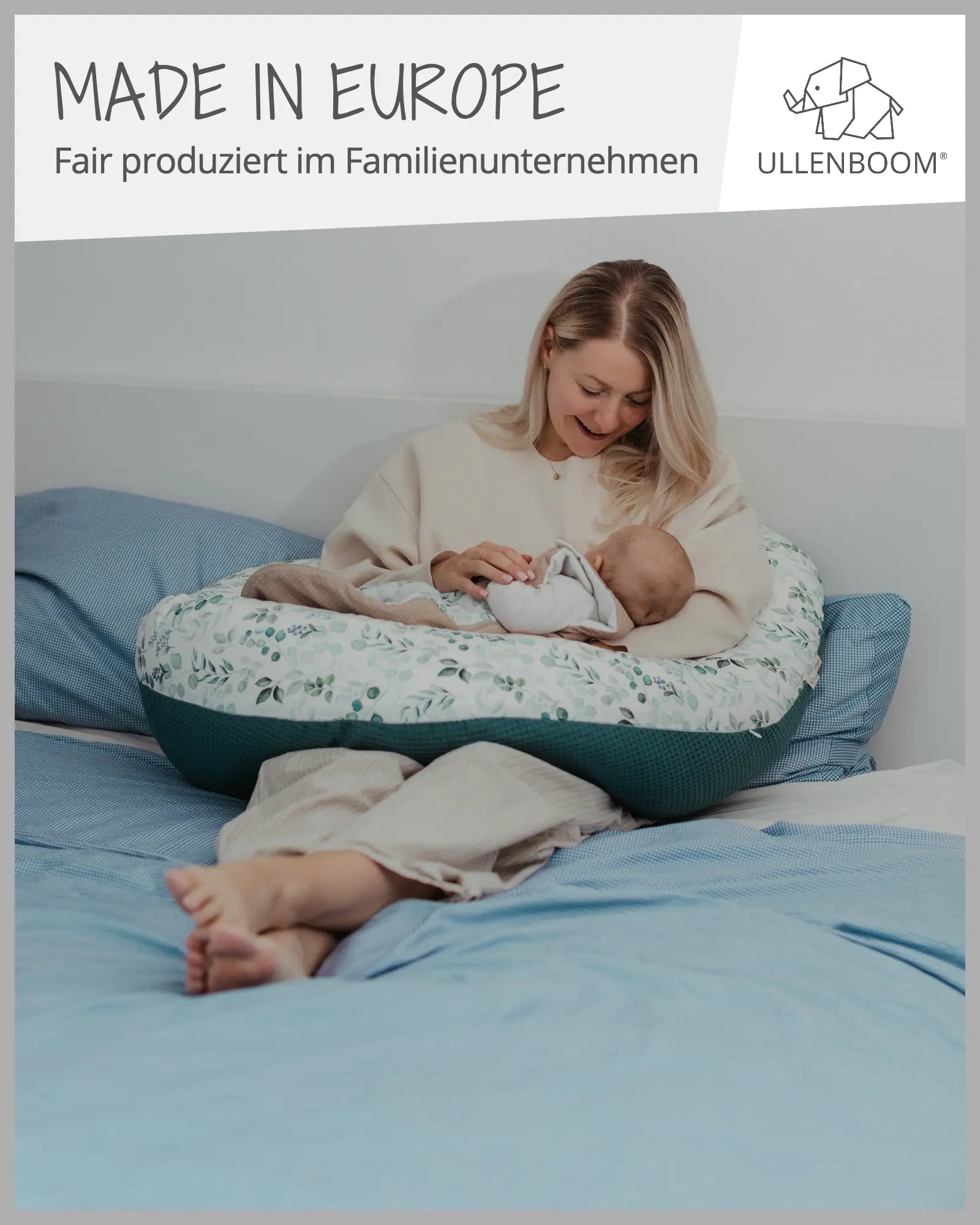 170 cm Kleines Stillkissen GRAUE STERNE-ULLENBOOM Baby