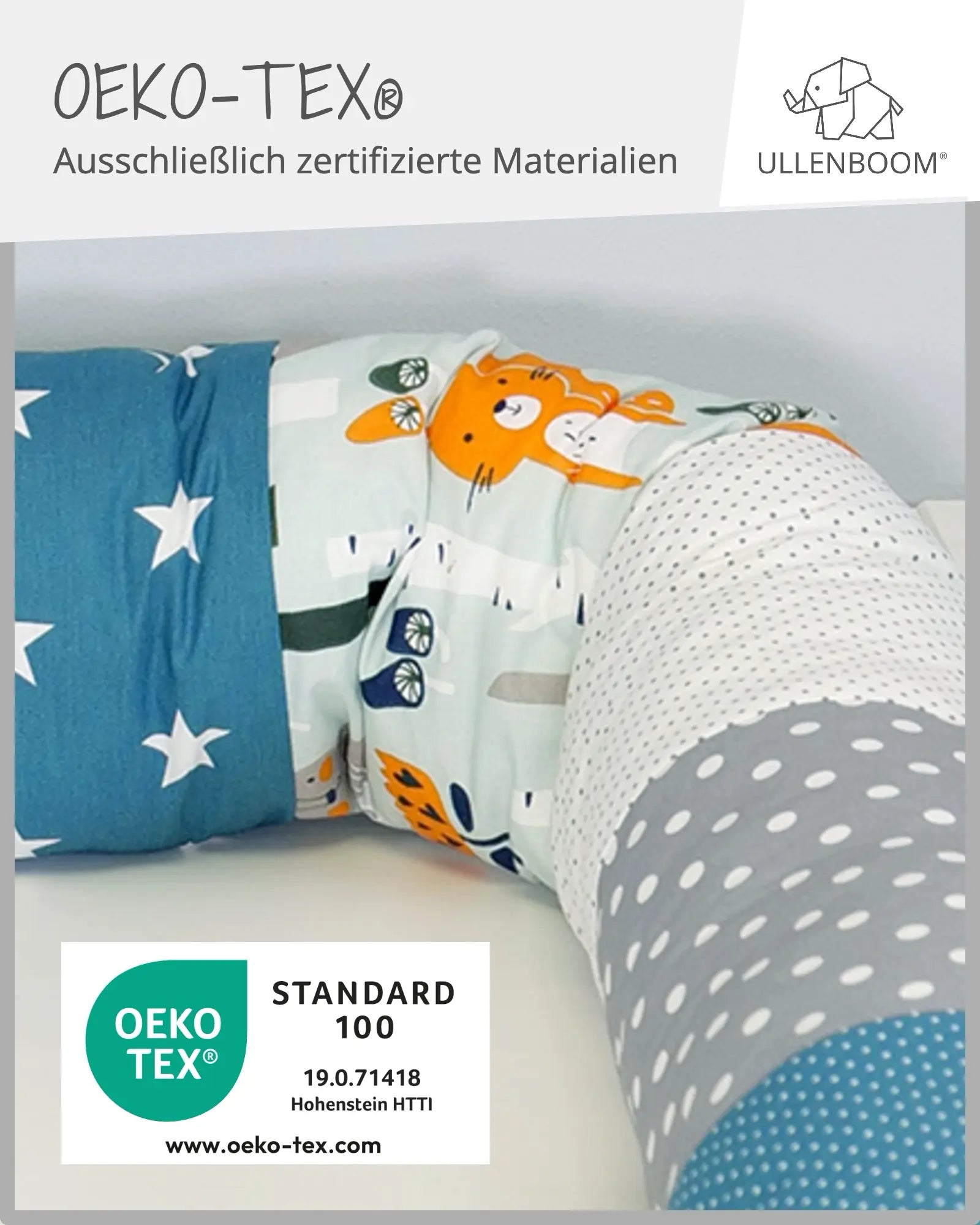 190 cm Stillkissen Waldtiere Petrol-190 cm Große Stillkissen-ULLENBOOM Baby