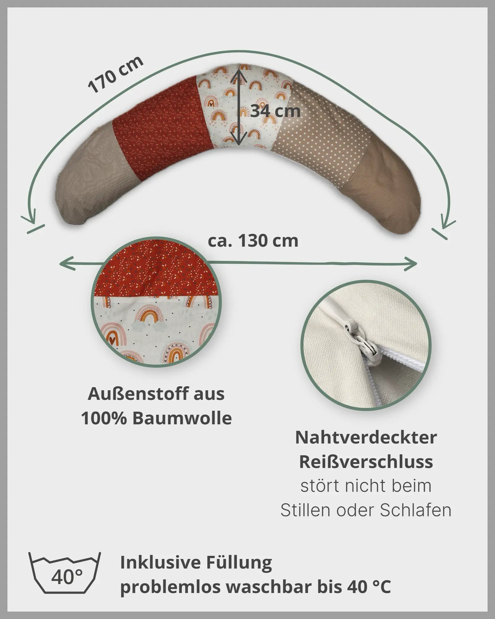 Stillkissen REGENBOGEN-ULLENBOOM Baby