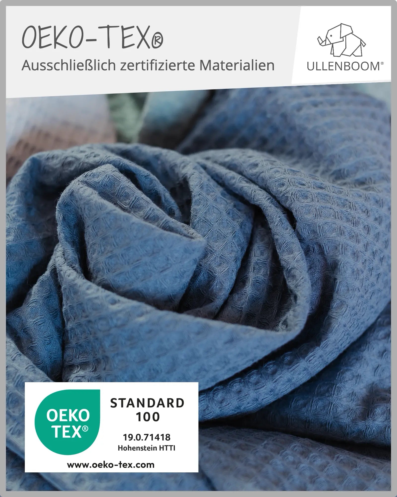 190 cm Stillkissen Waffelpiqué BLAU-ULLENBOOM Baby