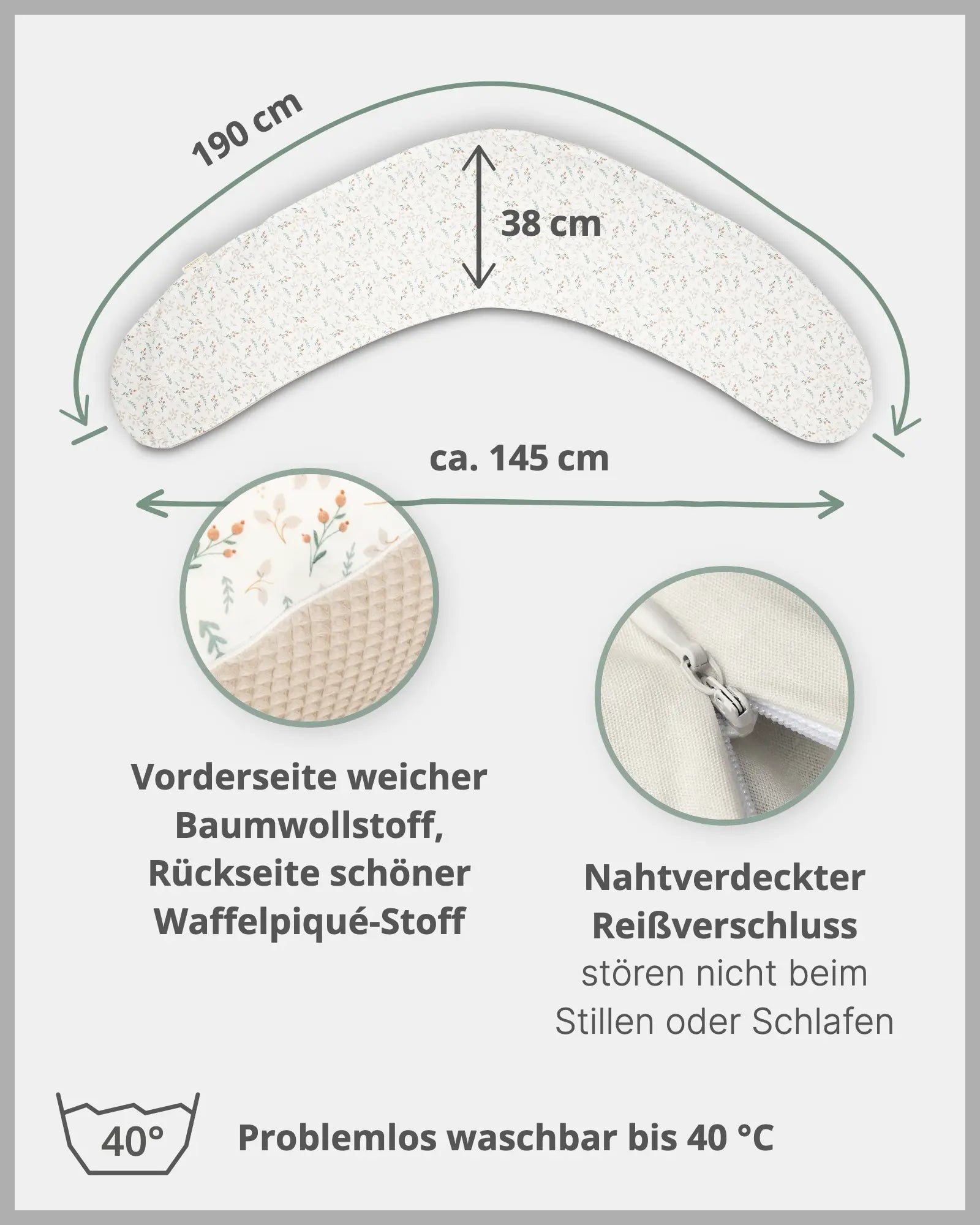 190 cm Stillkissen FLORAL SAND-ULLENBOOM Baby