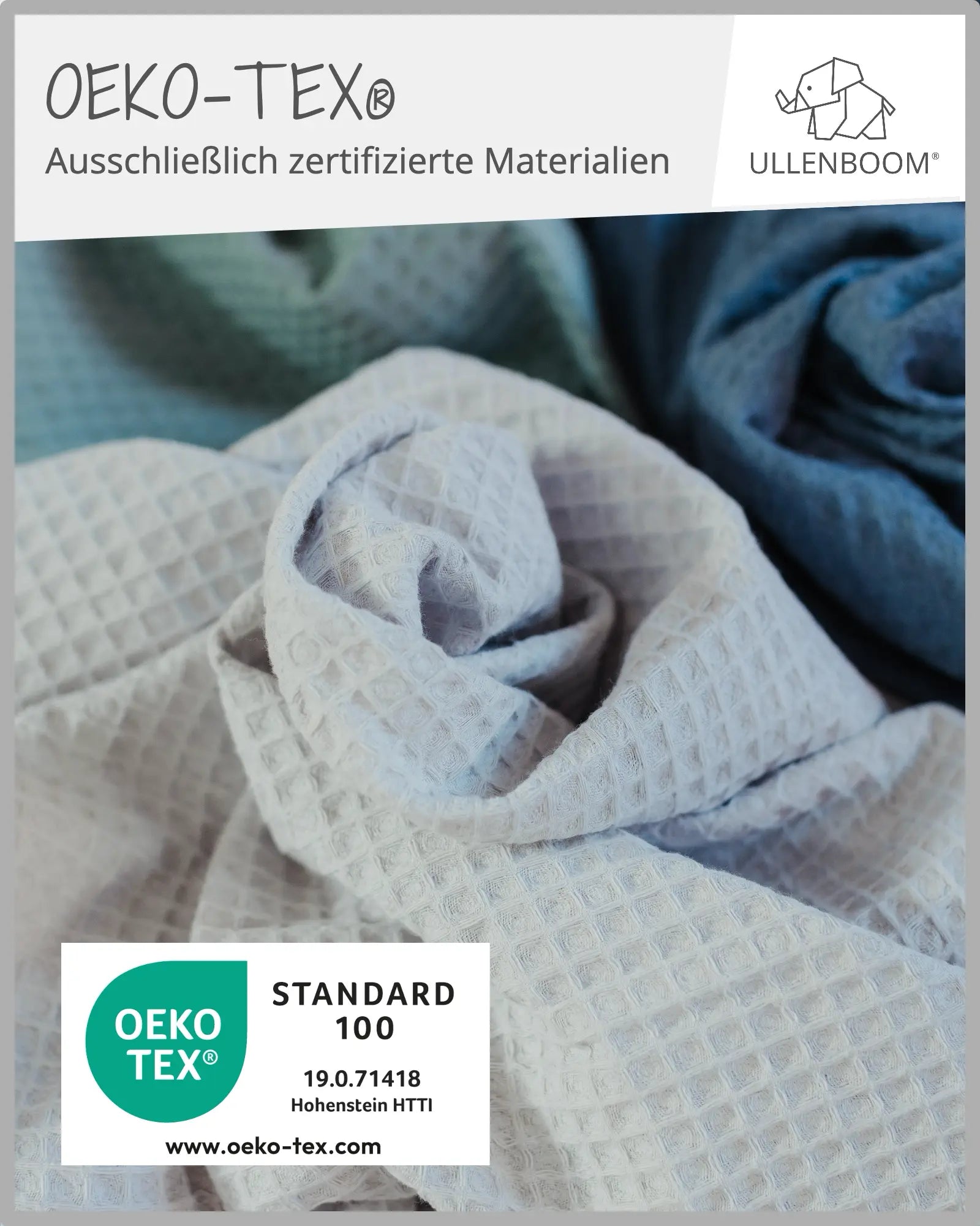 190 cm Stillkissen Waffelpiqué GRAU-ULLENBOOM Baby