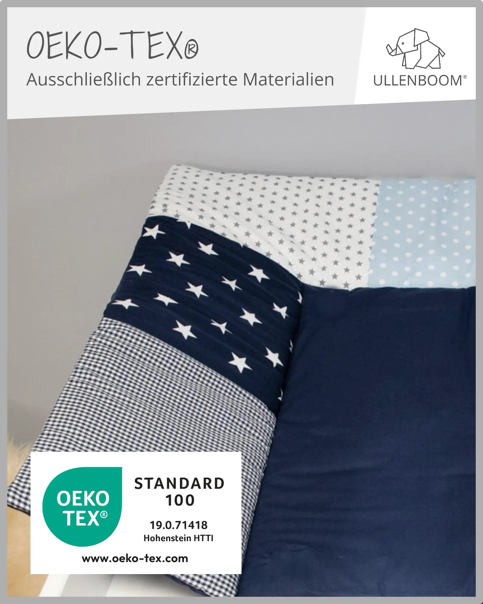 Wickelauflage Blau Hellblau Grau-ULLENBOOM Baby